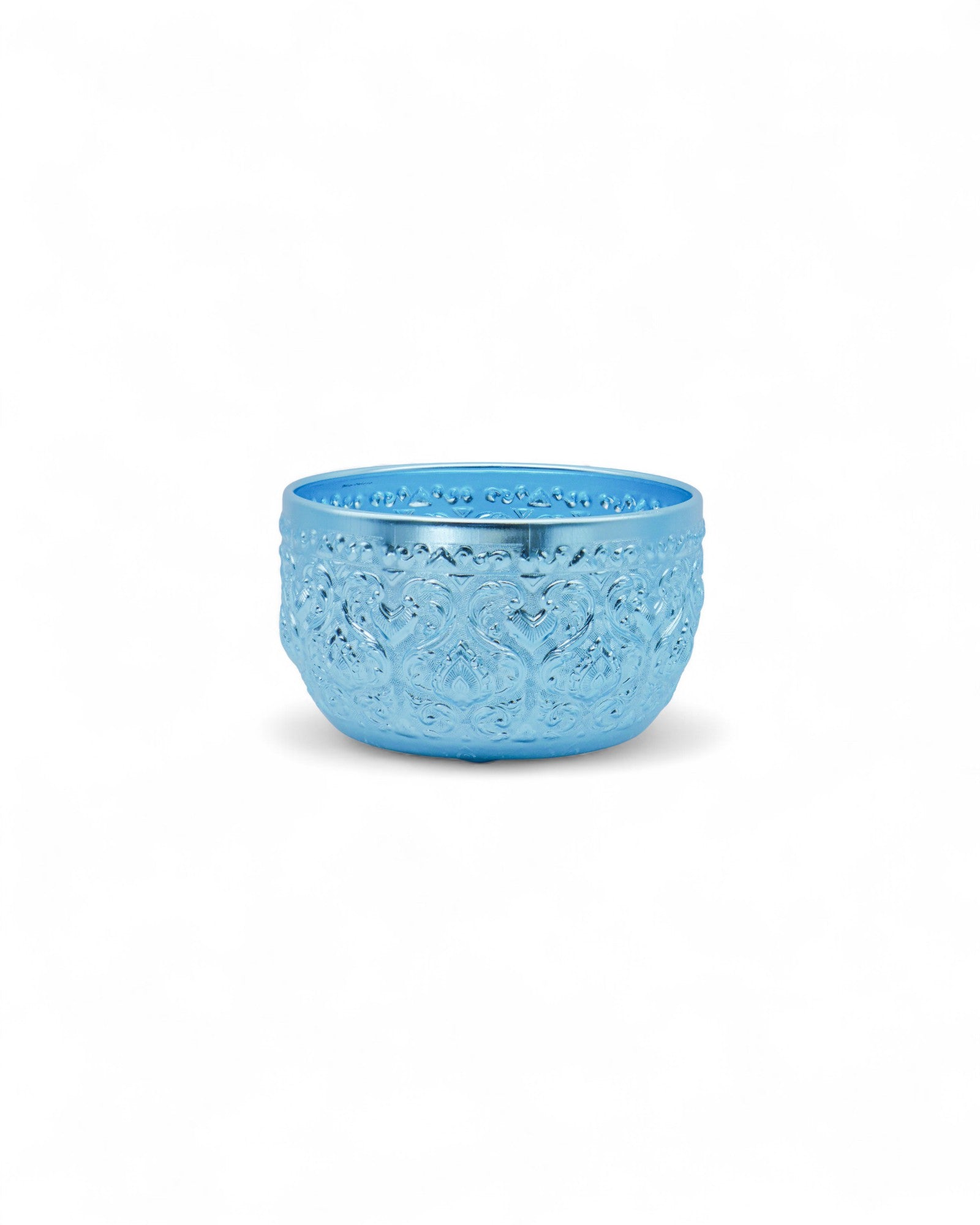 Thai Embossed Aluminium Bowl (M) - 22cm, Green