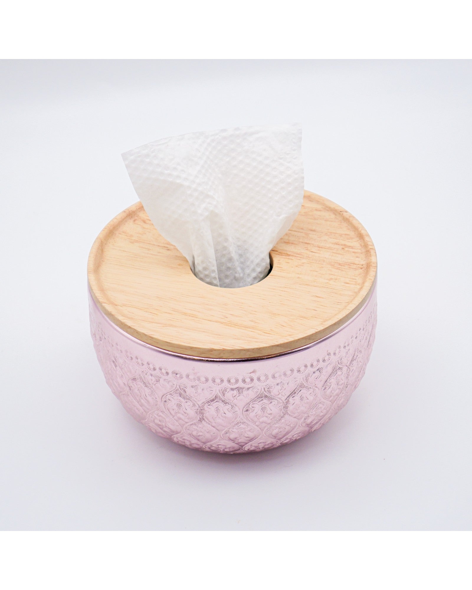 Suchai Pop Up Thai Embossed Aluminium Bowl Tissue Holder - 14cm - Surround Living - 11