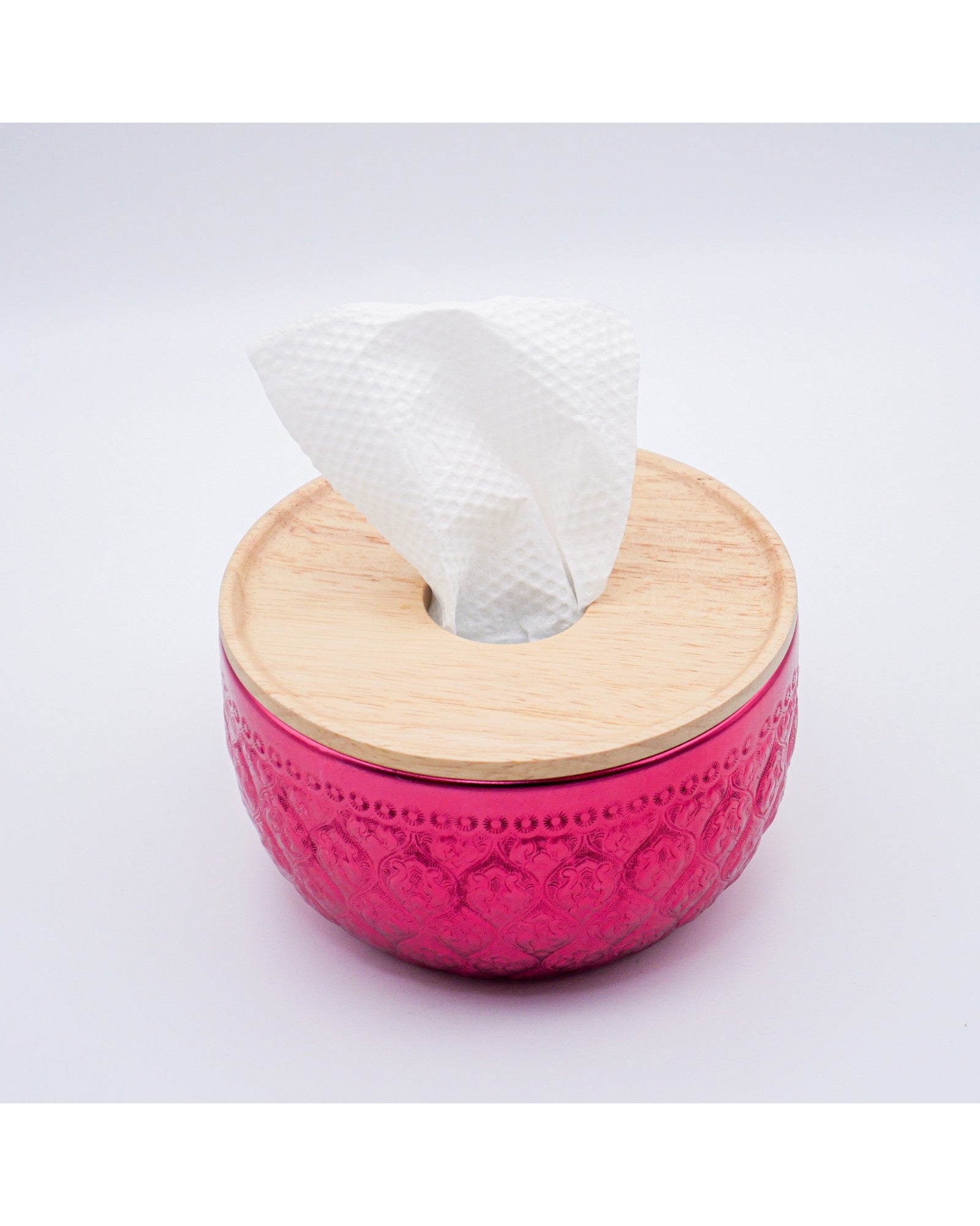 Suchai Pop Up Thai Embossed Aluminium Bowl Tissue Holder - 14cm - Surround Living - 7