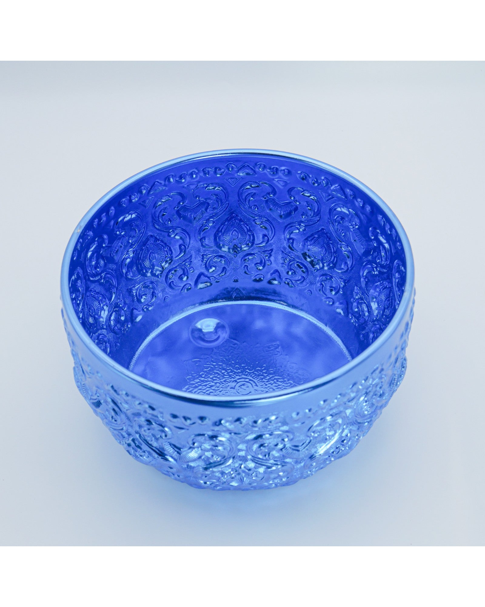 Thai Embossed Aluminium Bowl (M) - 22cm, Green