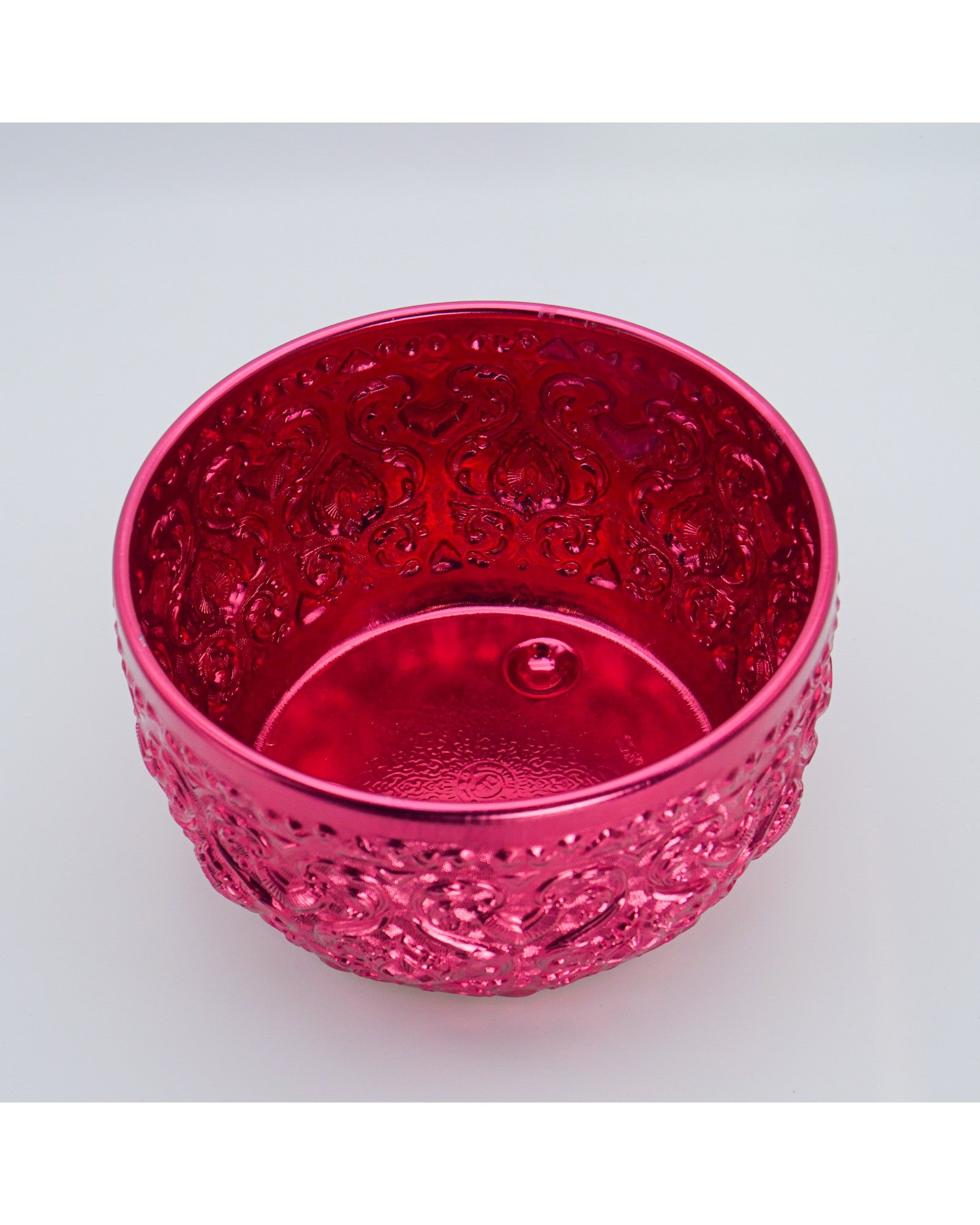 Thai Embossed Aluminium Bowl (M) - 22cm, Green