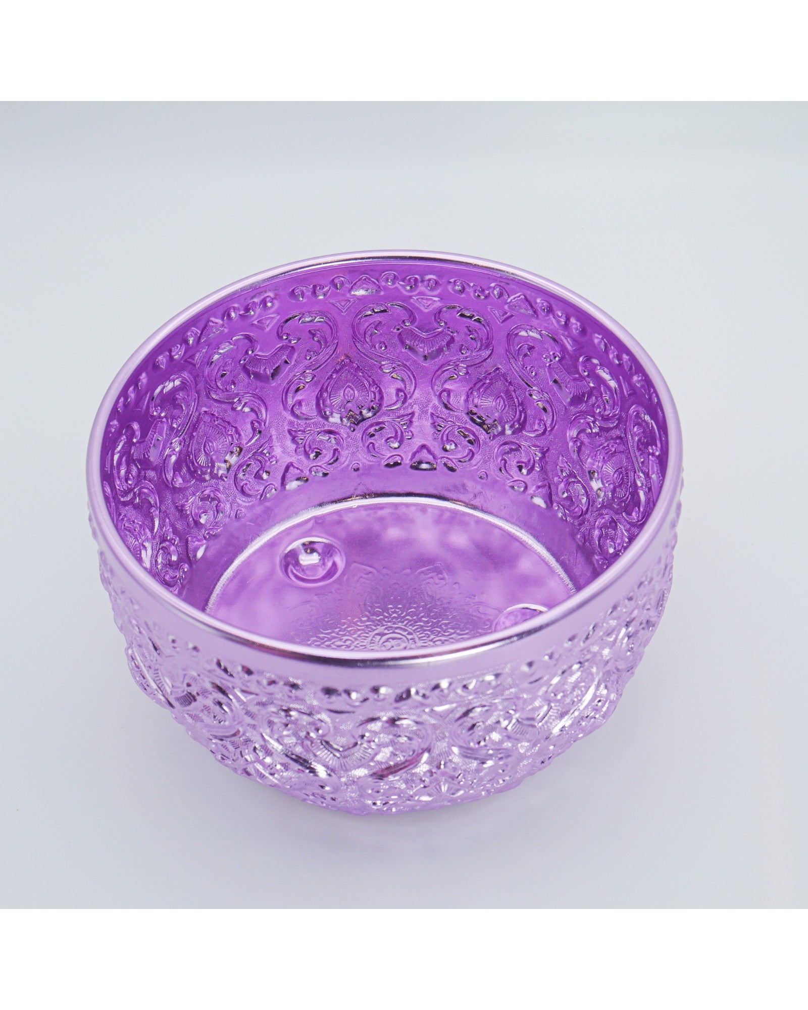 Thai Embossed Aluminium Bowl (M) - 22cm, Green