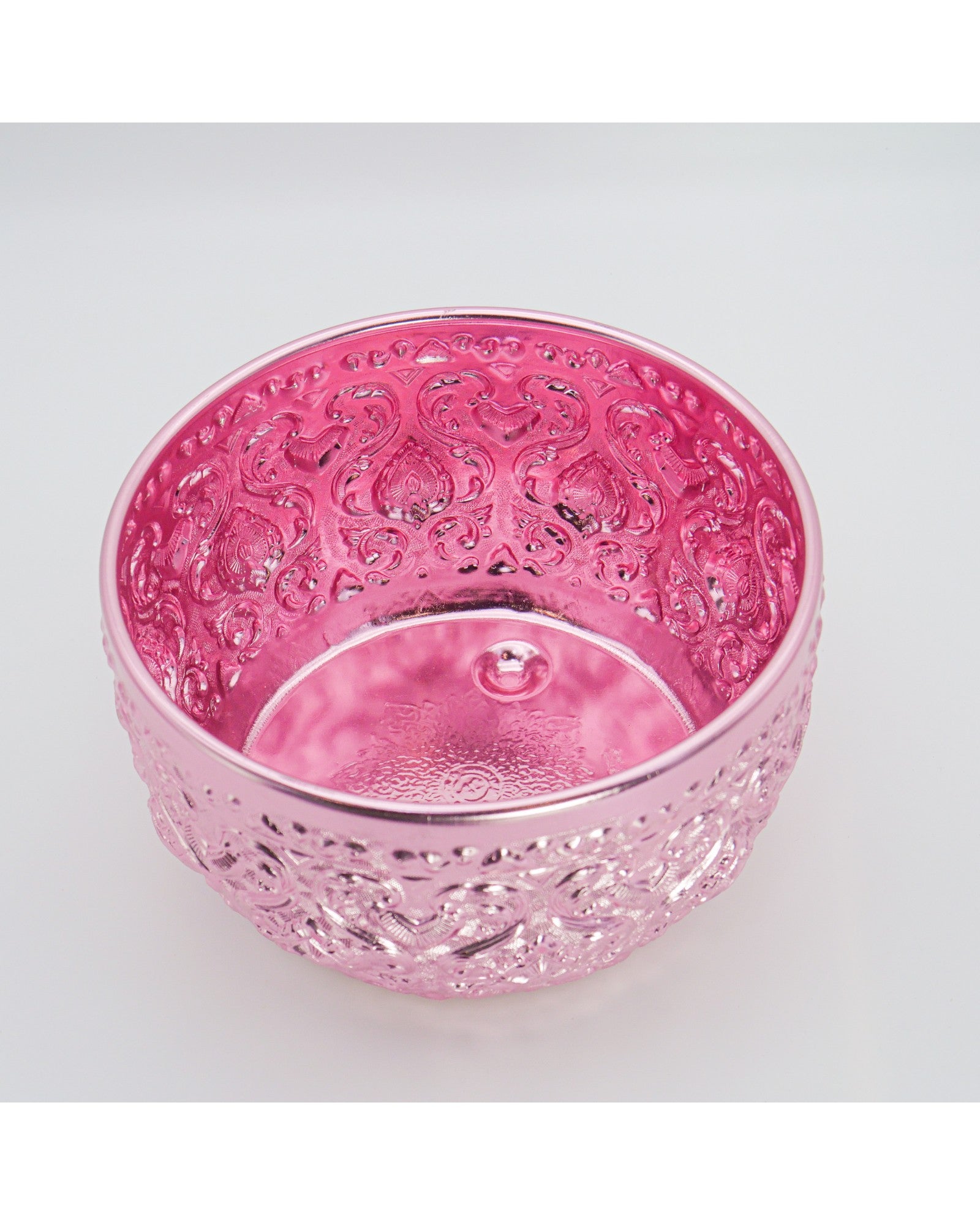 Thai Embossed Aluminium Bowl (M) - 22cm, Green