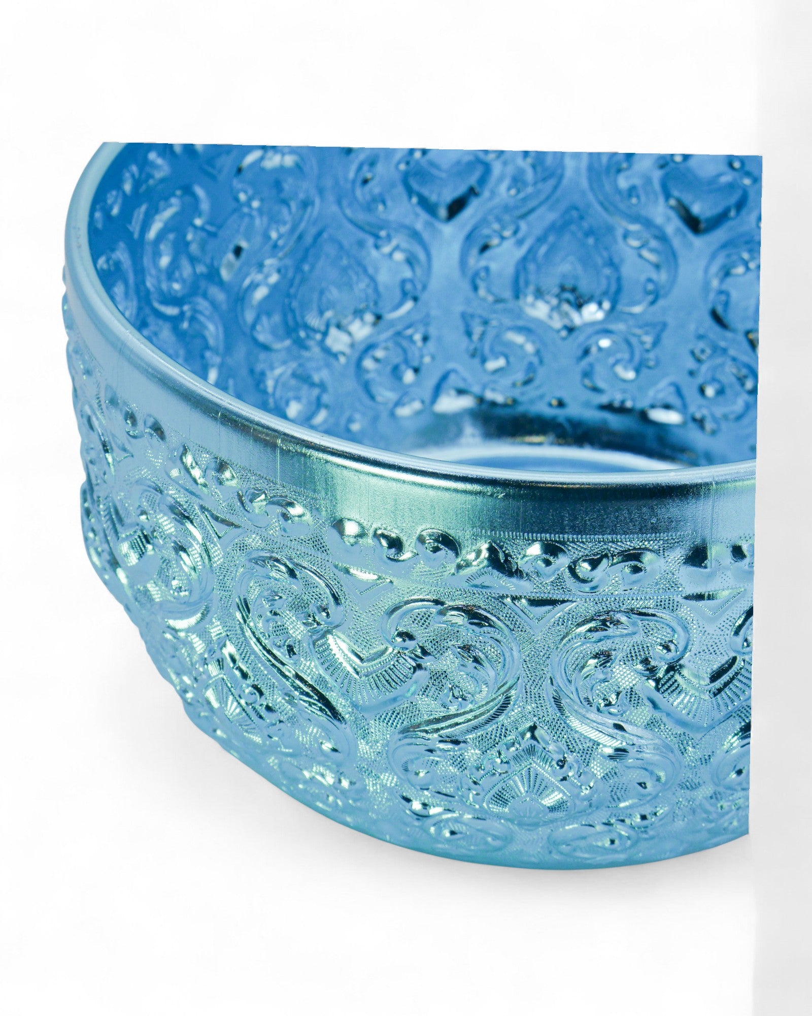 Thai Embossed Aluminium Bowl (M) - 22cm, Green