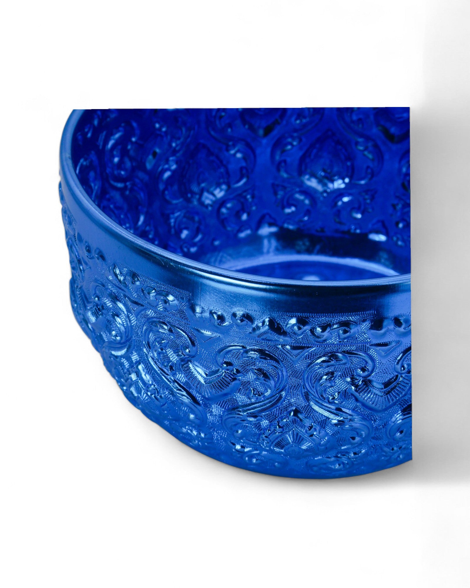 Thai Embossed Aluminium Bowl (M) - 22cm, Green