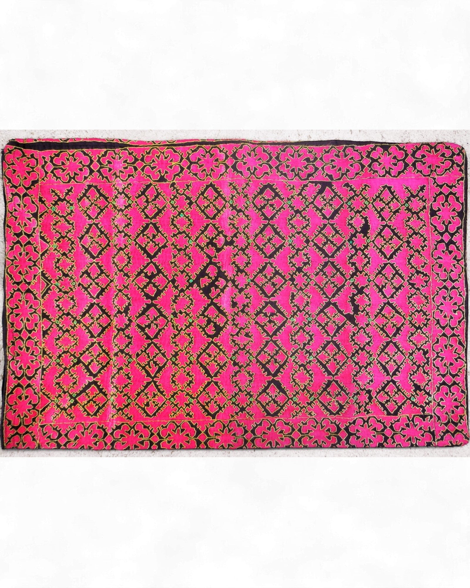 Black Cotton Pillow Case with Silk Embroidery — Swat Valley - Surround Living - 2