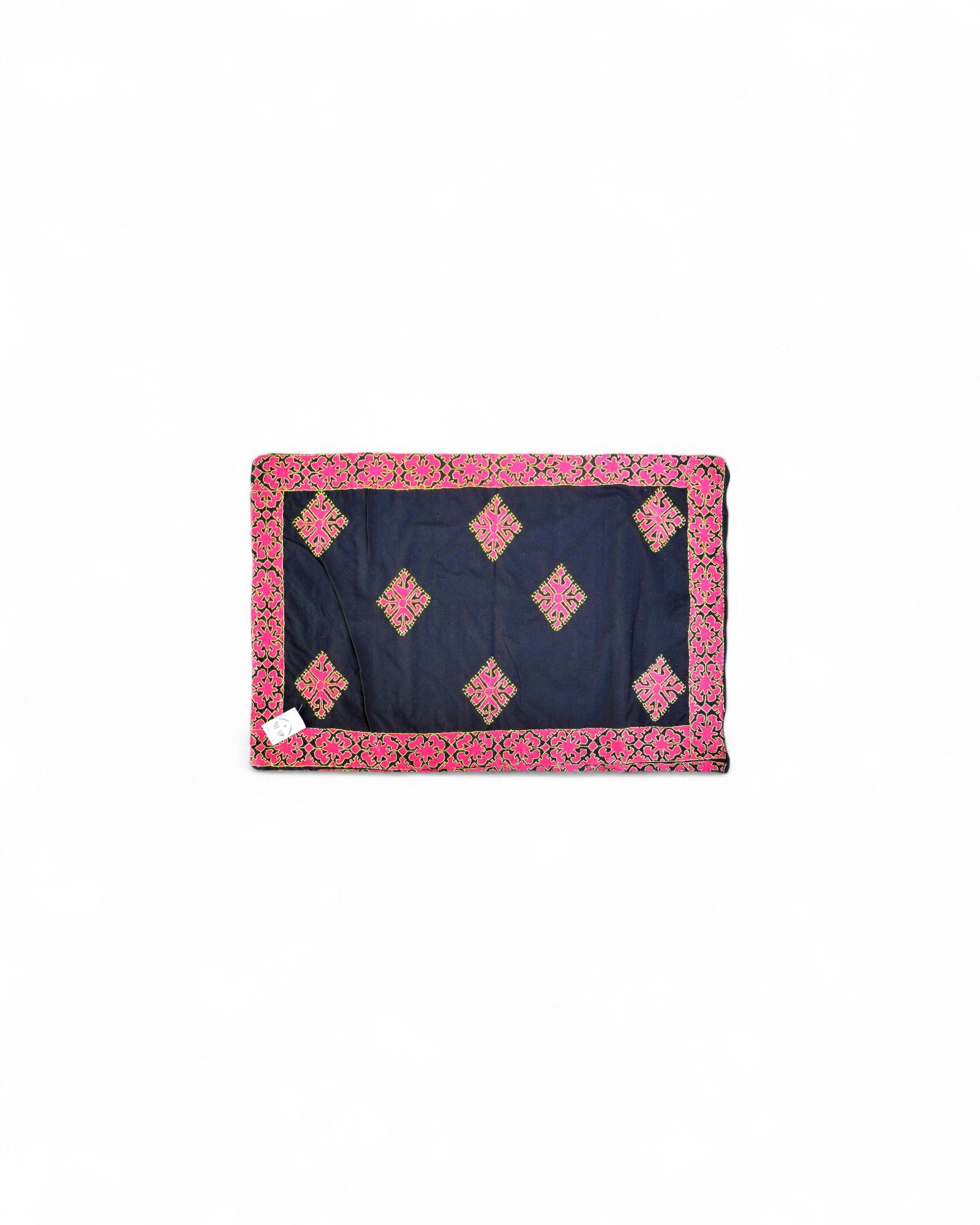 Black Cotton Pillow Case with Silk Embroidery — Swat Valley