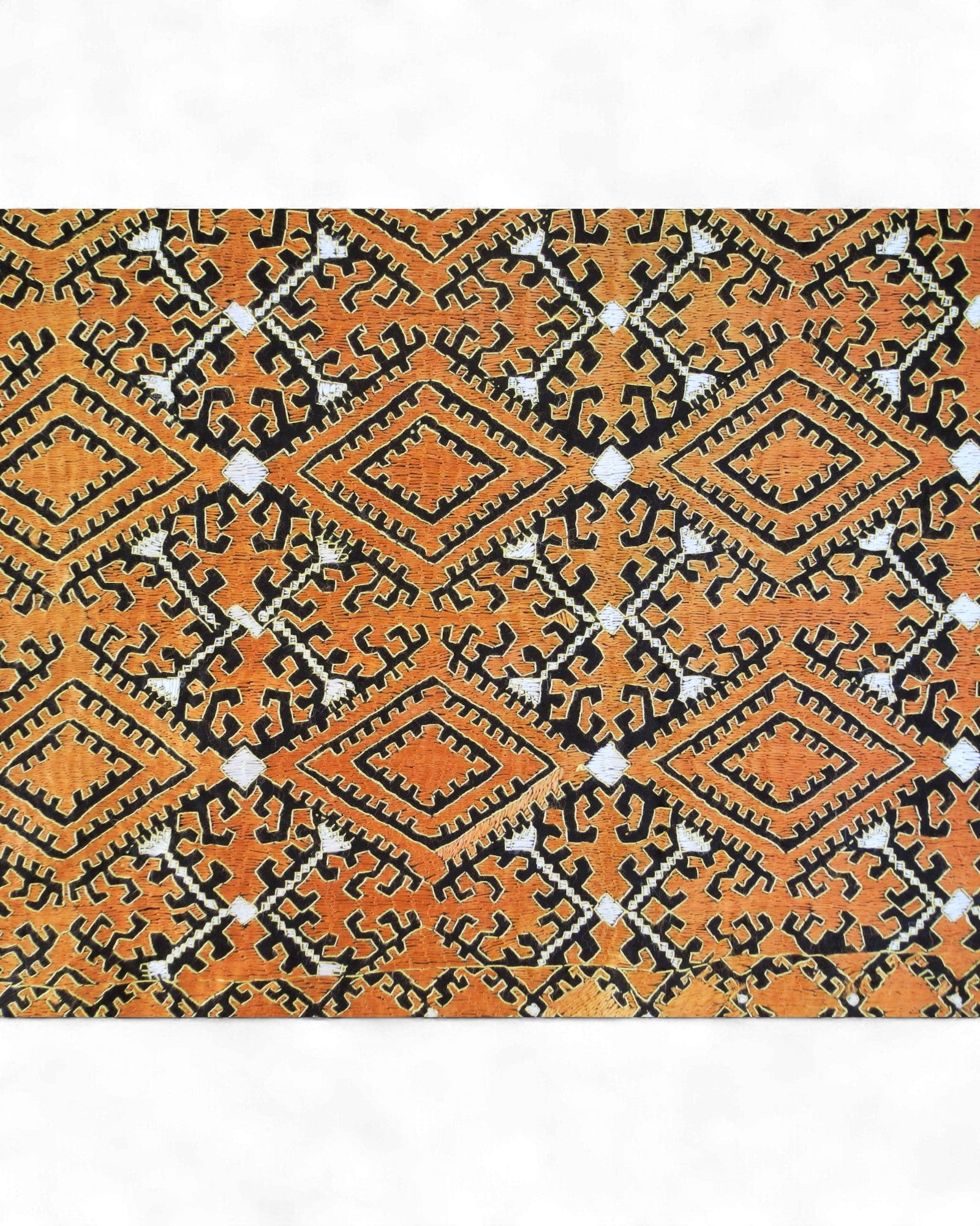 Hand-Embroidered Swati Silk-on-Wool Shawl