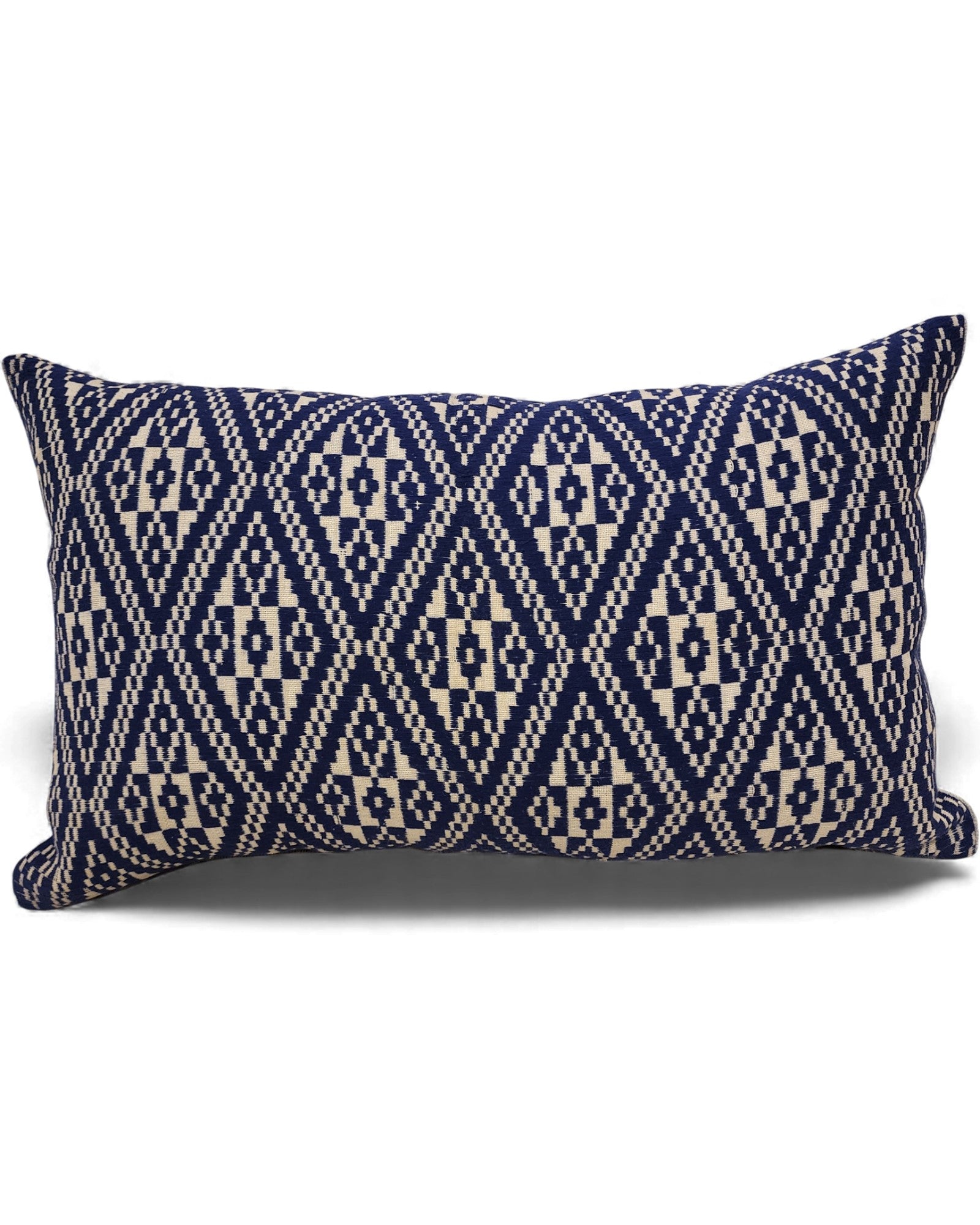 Handwoven Khit Lumbar Cushion - Blue & White