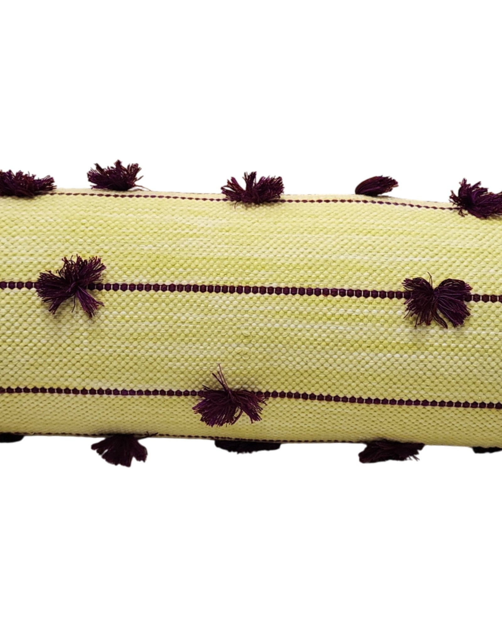 Cylindral Bolster Pillow - Yellow & Purple