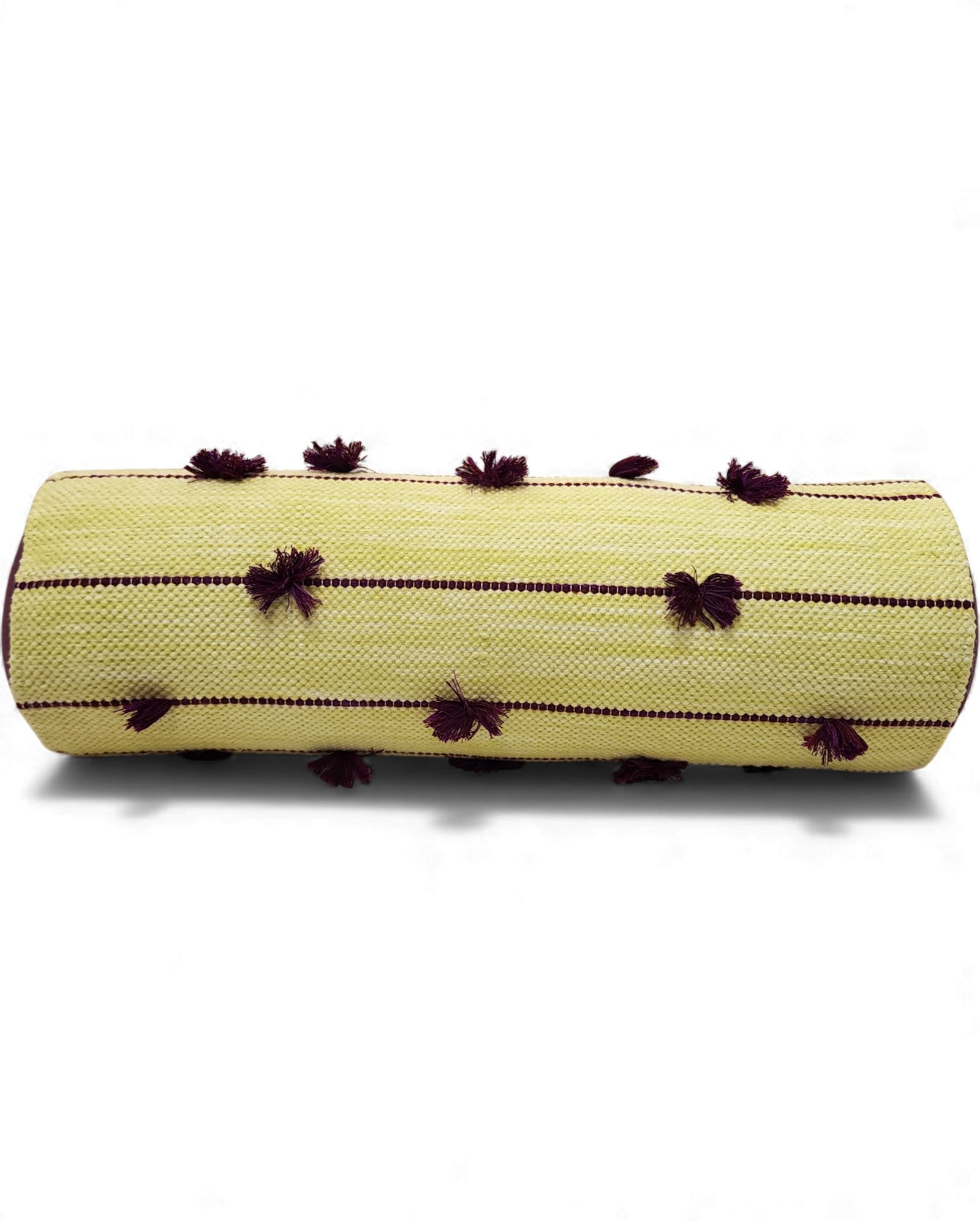 Cylindral Bolster Pillow - Yellow & Purple