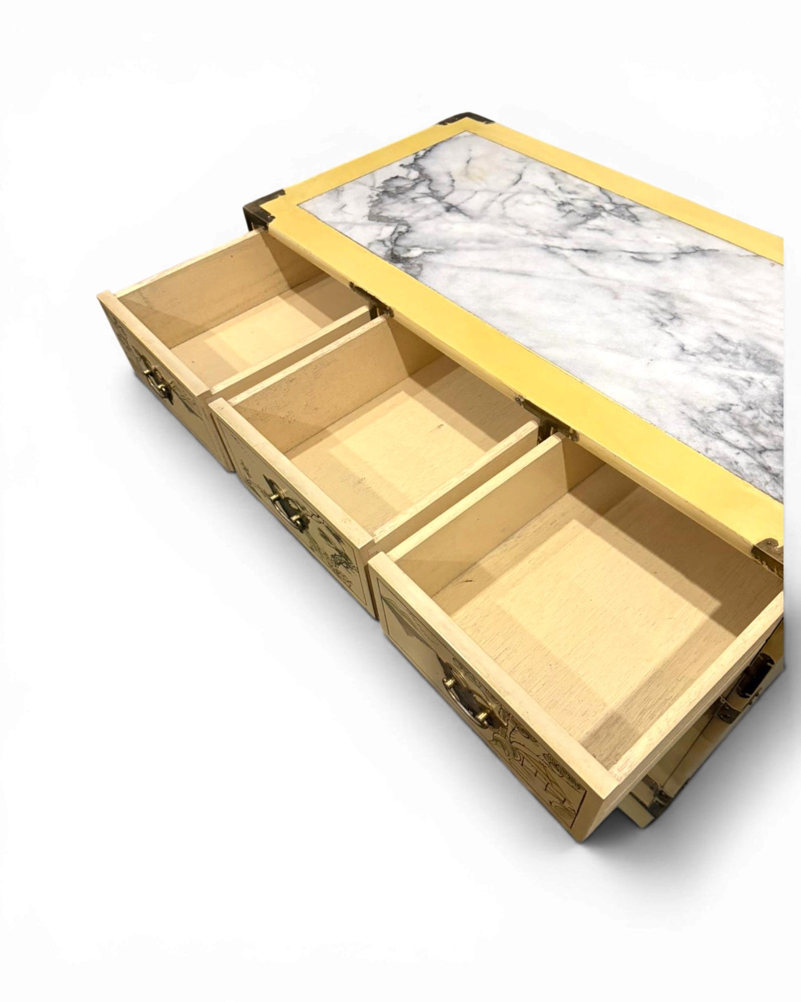 Hand-Painted Chinoiserie/Oriental Korean Mother-of-Pearl Inlay Chest