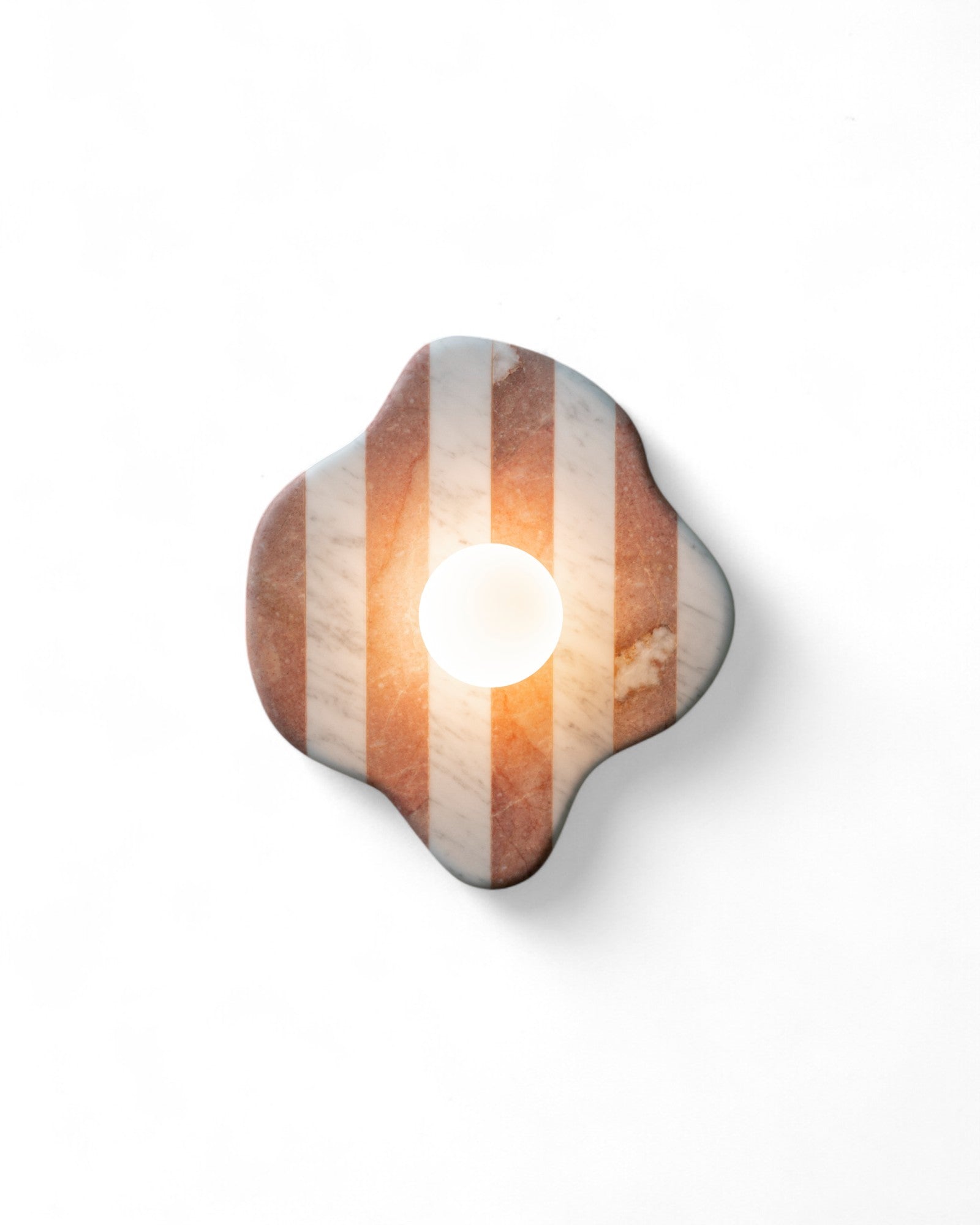 Blob Sconce #2 - Pink & White Striped