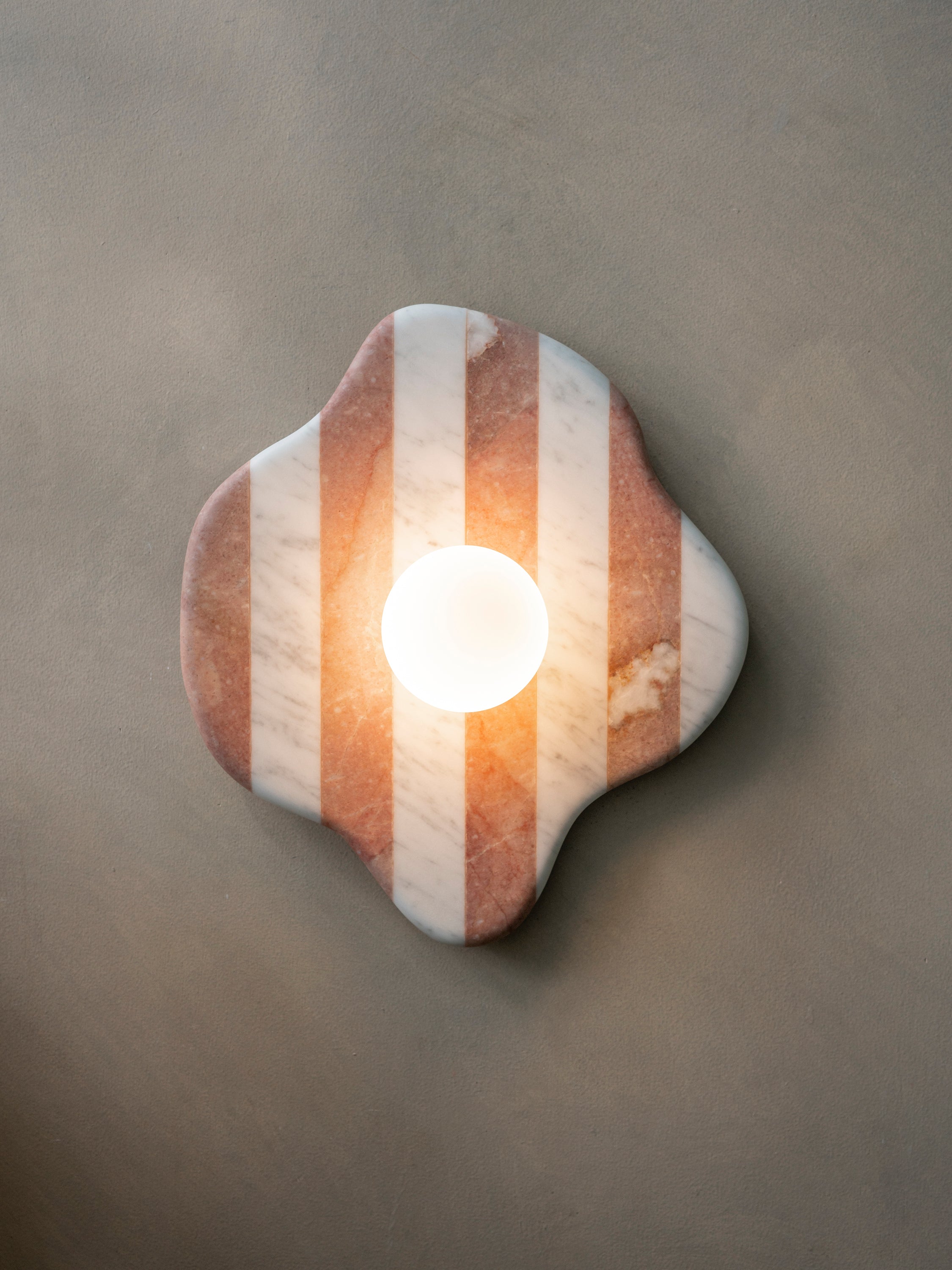 Blob Sconce #2 - Pink & White Striped