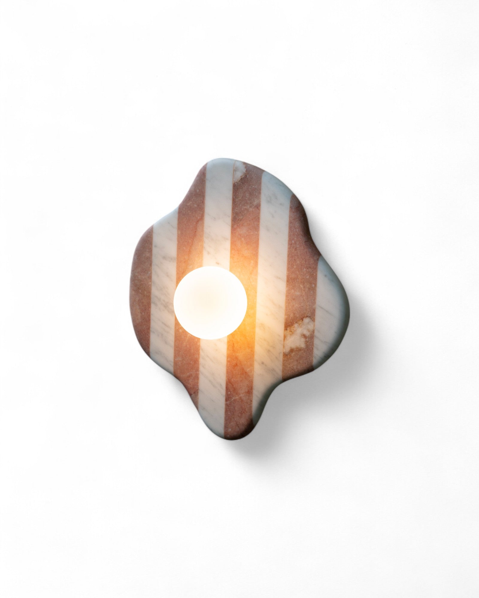 Blob Sconce #2 - Pink & White Striped