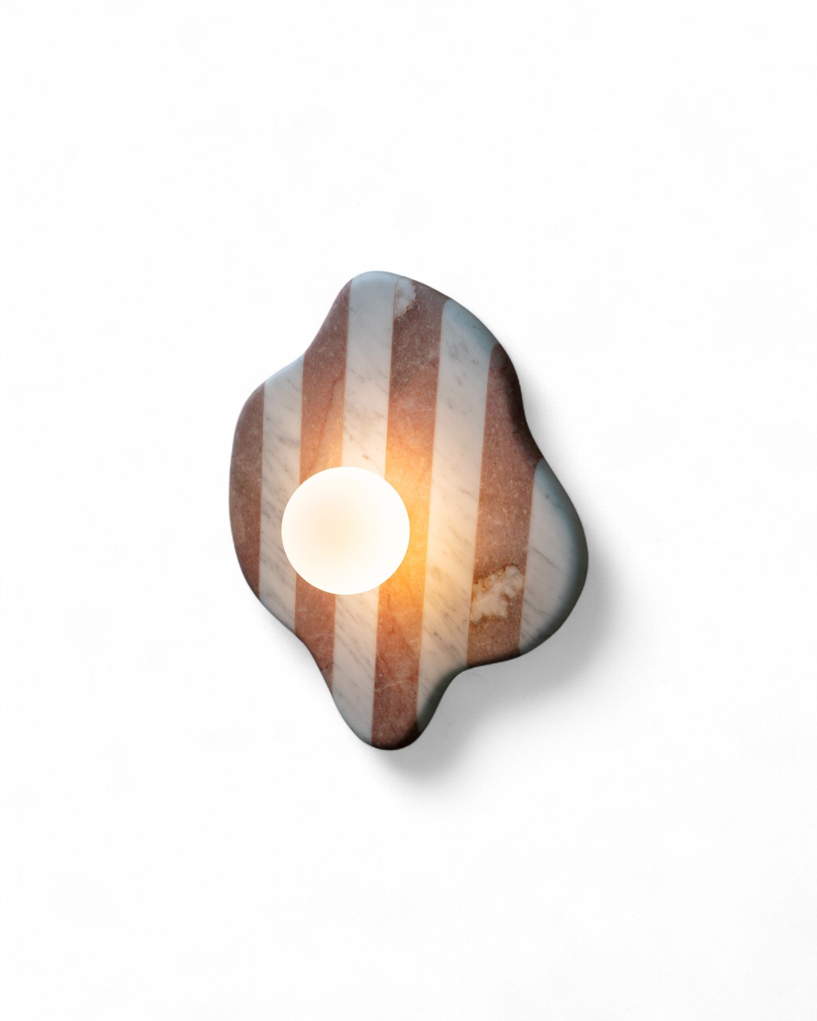 Blob Sconce #2 - Pink & White Striped