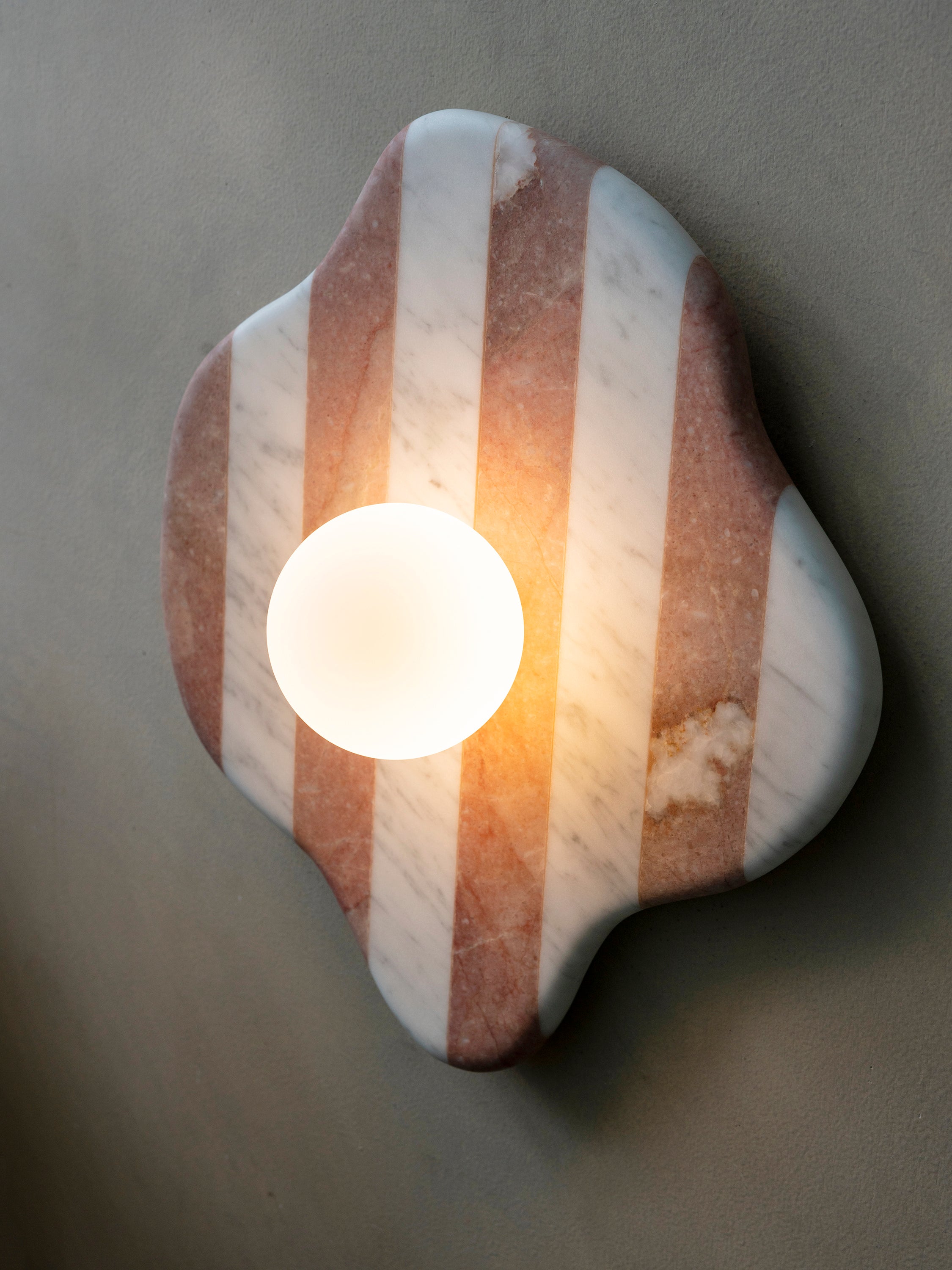 Blob Sconce #2 - Pink & White Striped