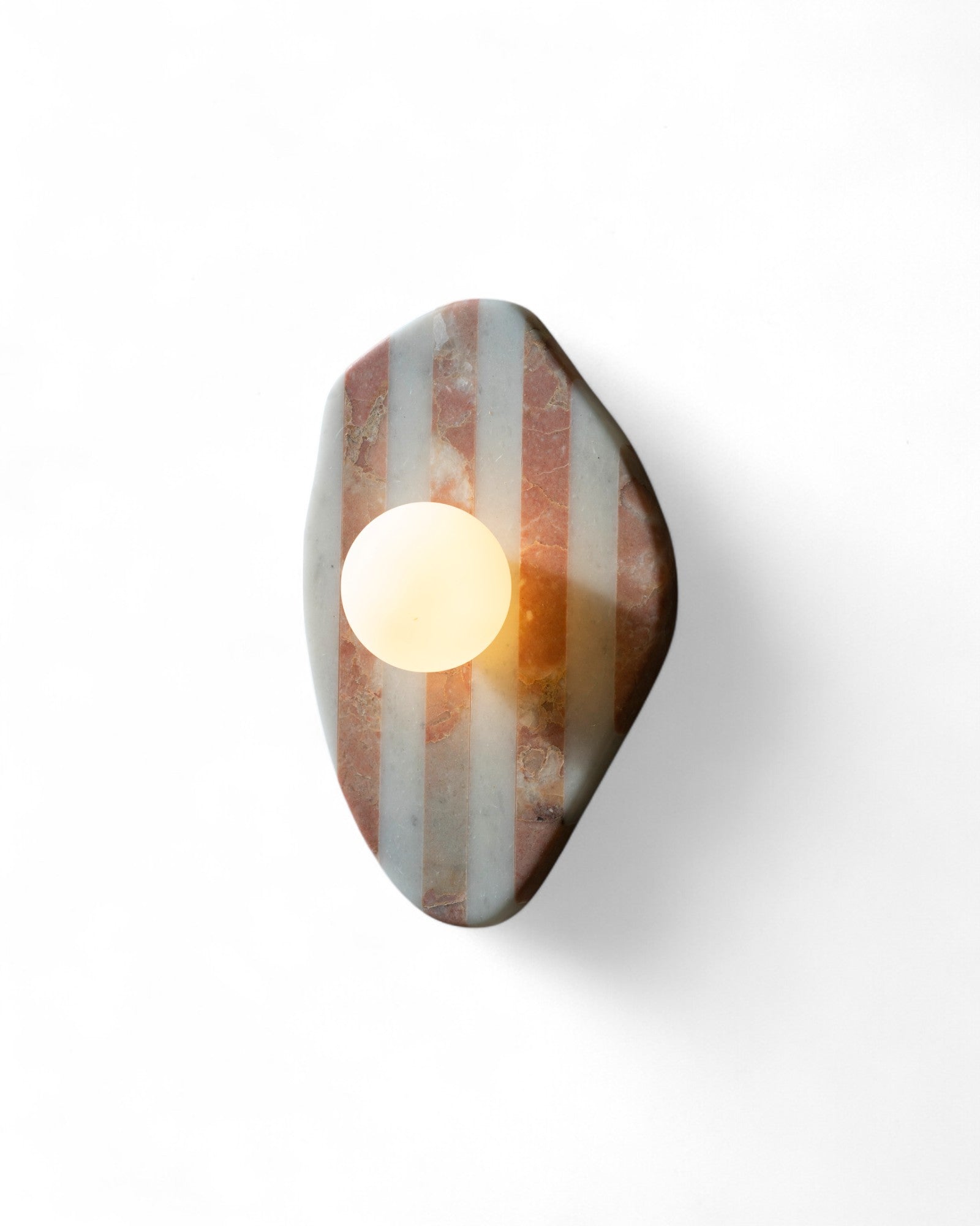 Blob Sconce #1 - Pink & White Striped