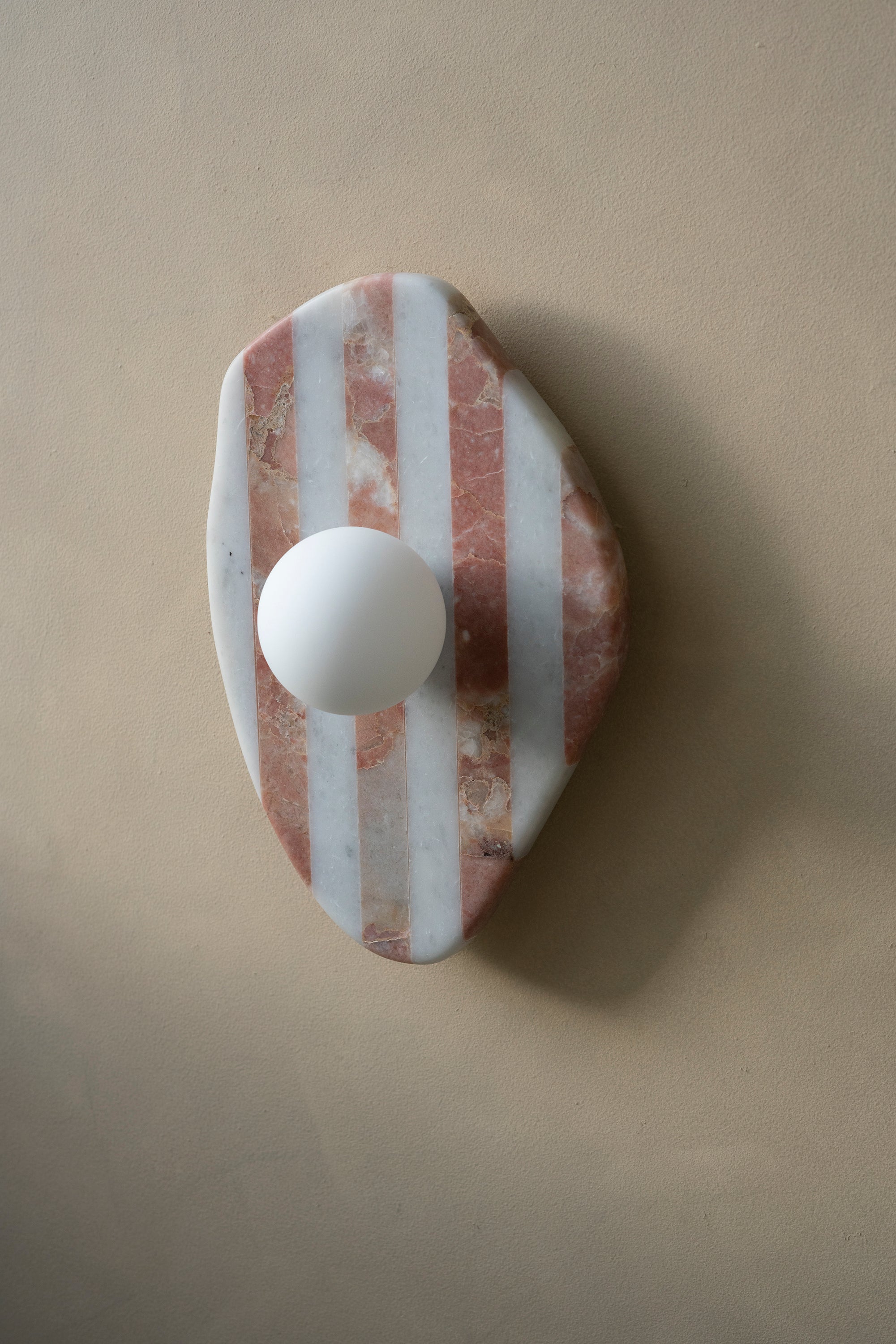 Blob Sconce #1 - Pink & White Striped