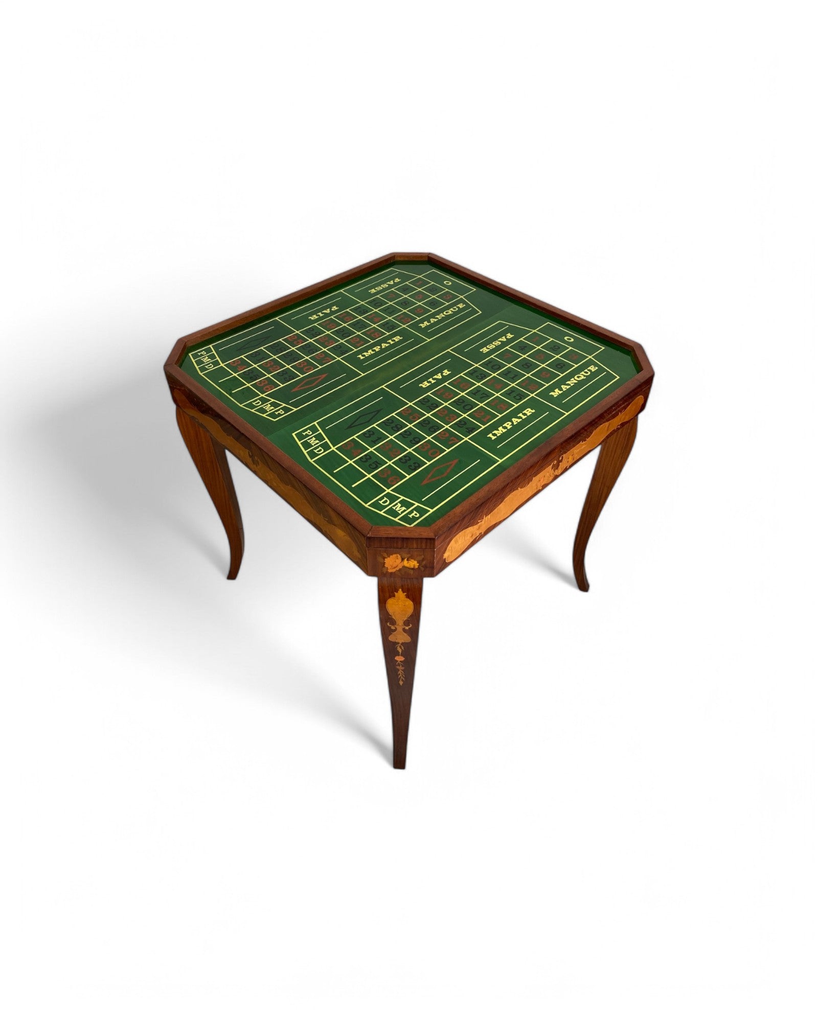 Rare Italian Marquetry Burlwood and Mahogany Convertible Game Table