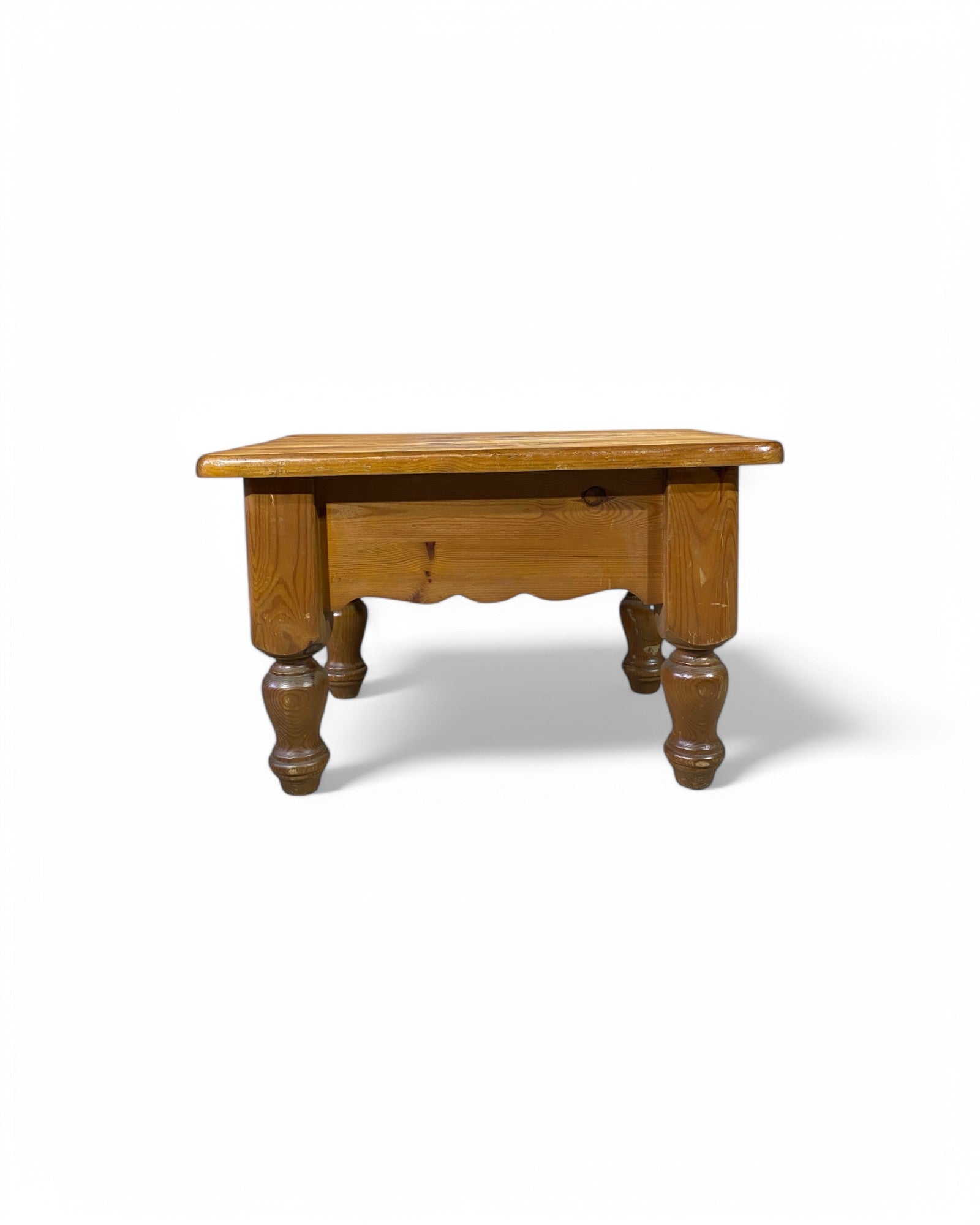 Farmhouse Wooden Single Drawer Low Side Table