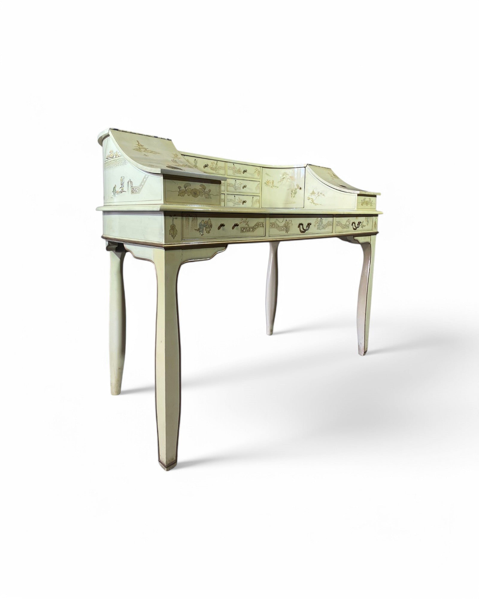 Korean Multi-Drawer Vanity Table Hand Painted, Cream