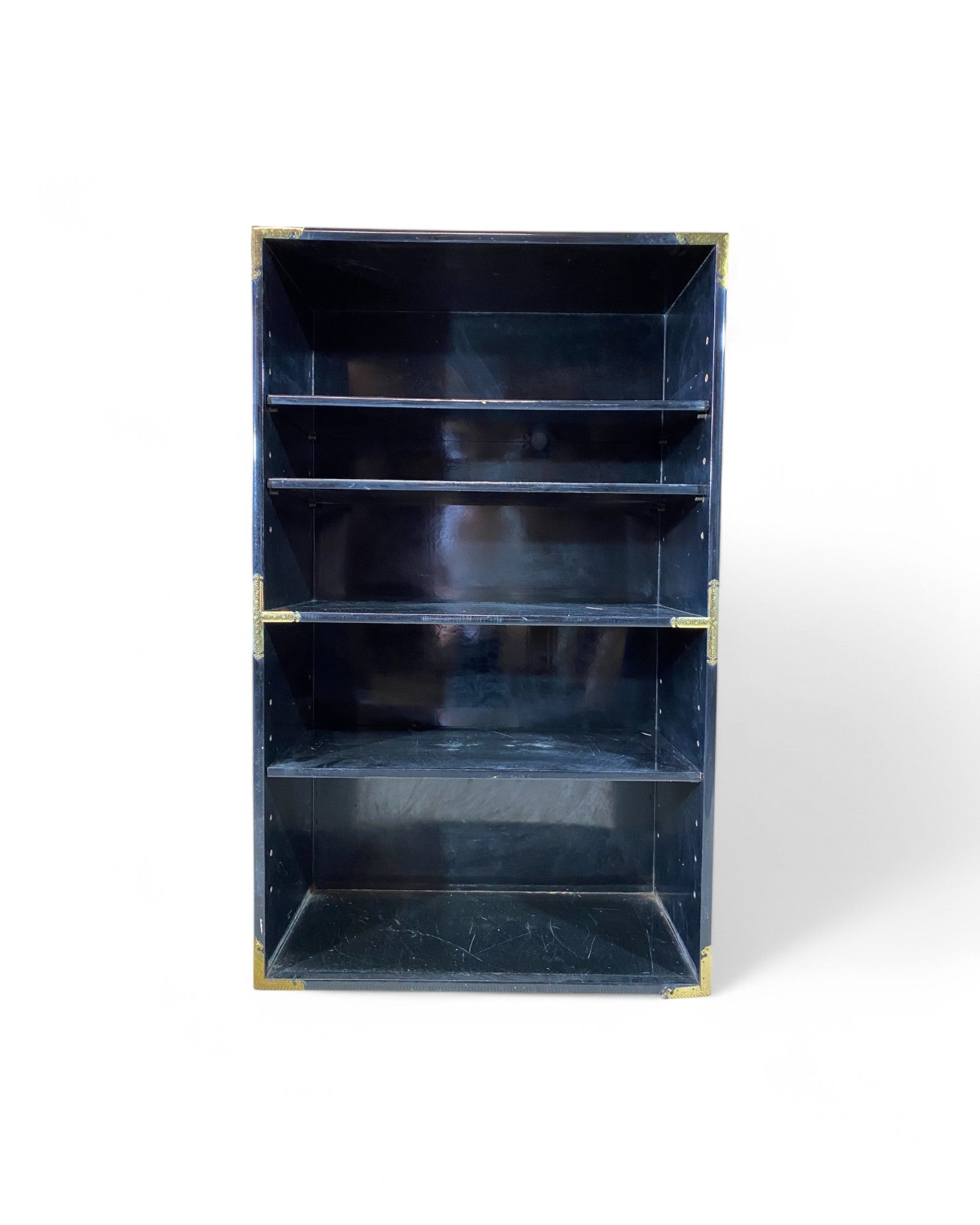 Oriental Vintage Black Open Bookshelf