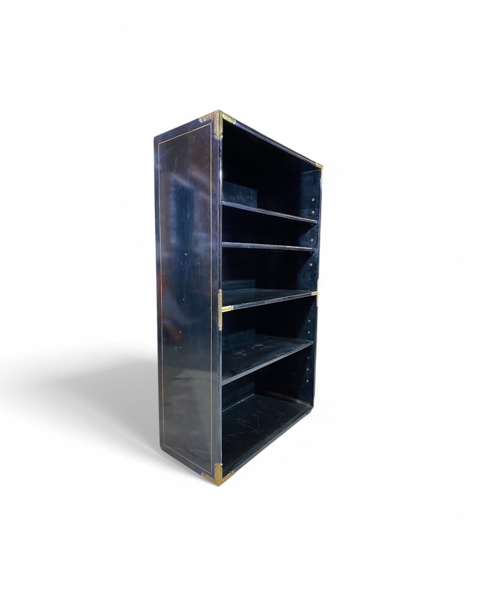 Oriental Vintage Black Open Bookshelf