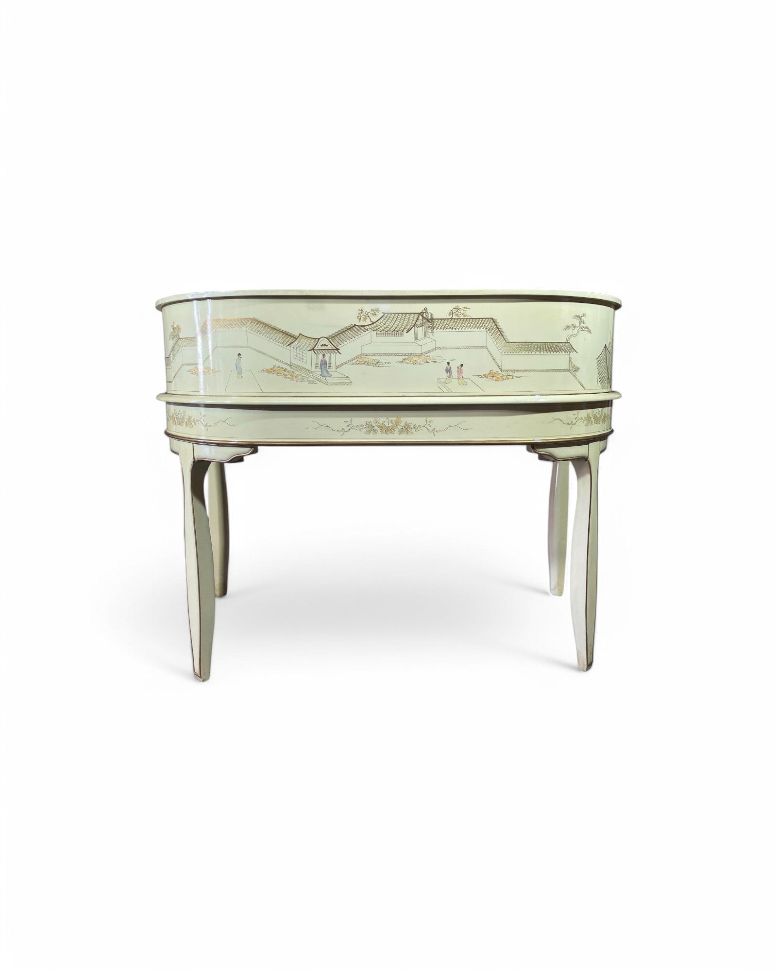 Korean Multi-Drawer Vanity Table Hand Painted, Cream