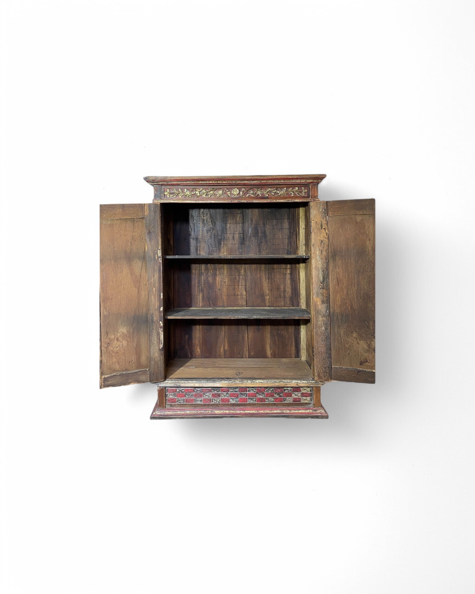 Ornate Hand-Carved Wardrobe with Gilded Floral & Vine Detailing