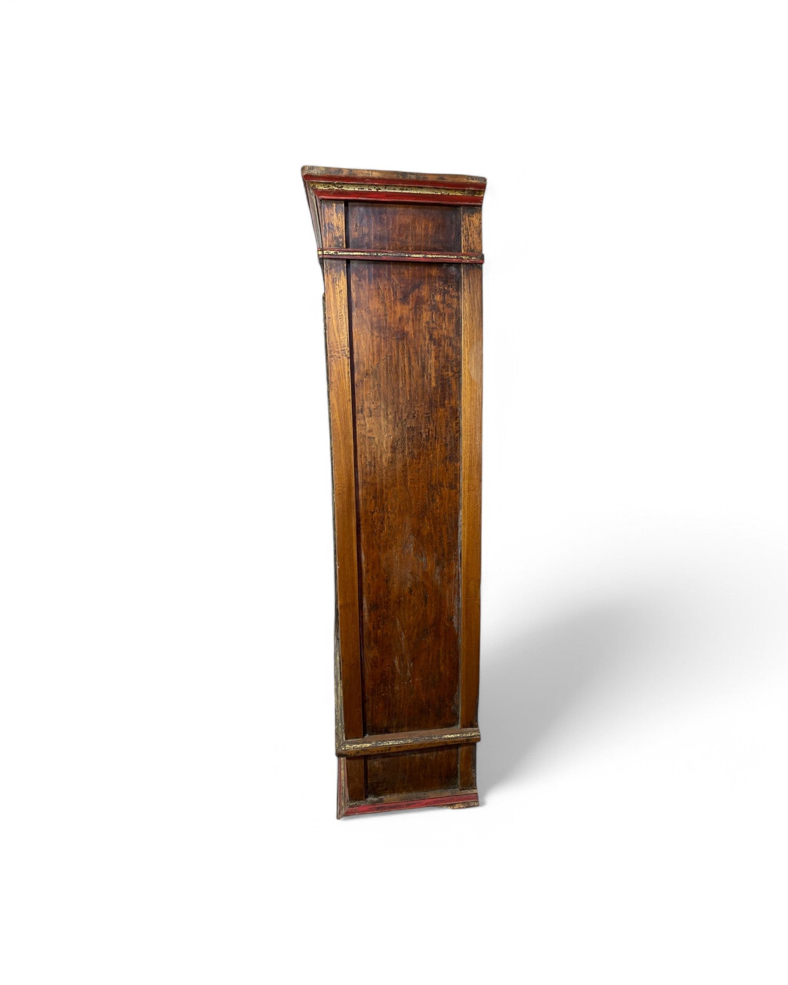 Ornate hand carved double door wardrobe with gold painted floral and vine detailing