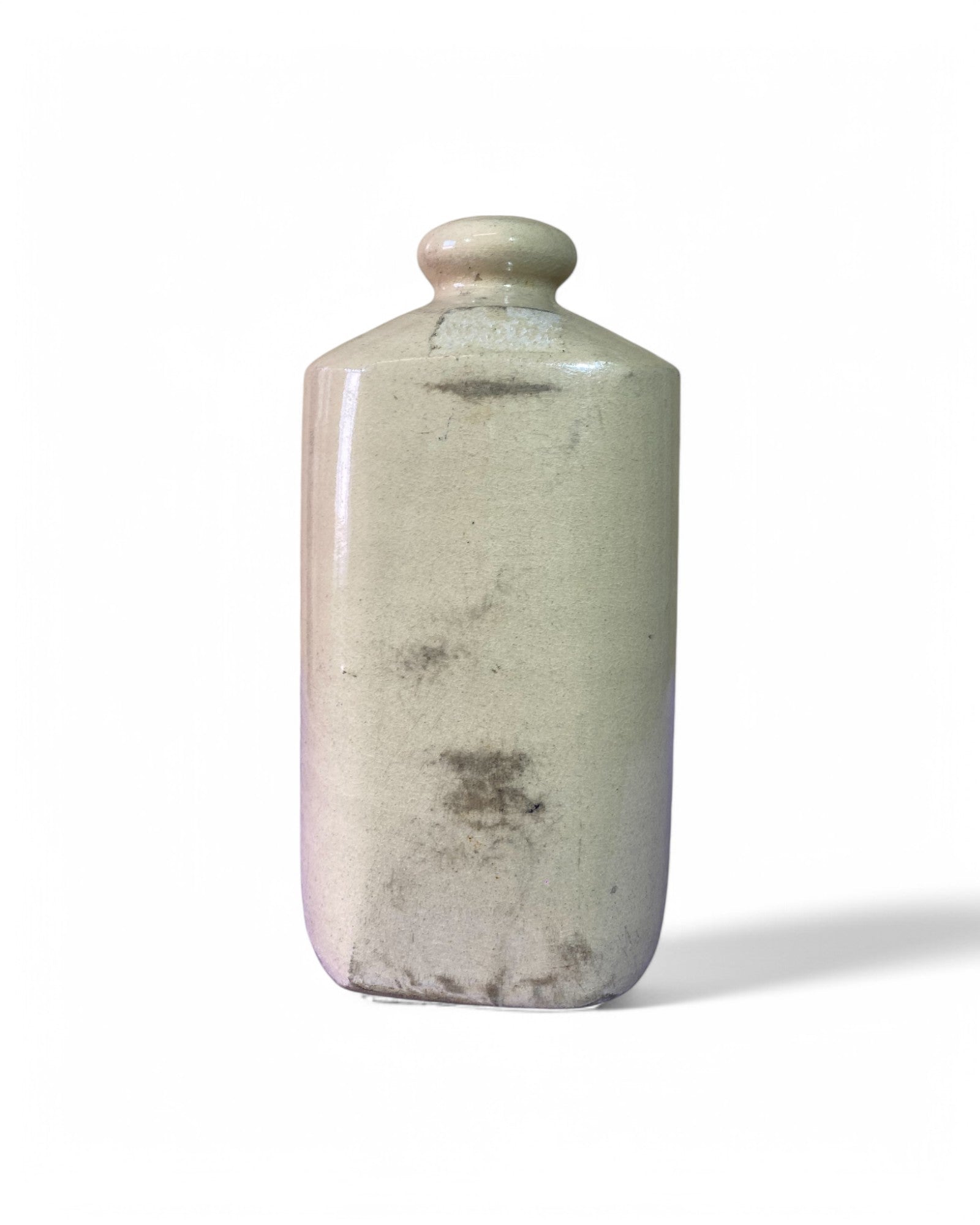 Ceramic Vintage Ceramic Hot Water Bottle - Cream Colour No Cap