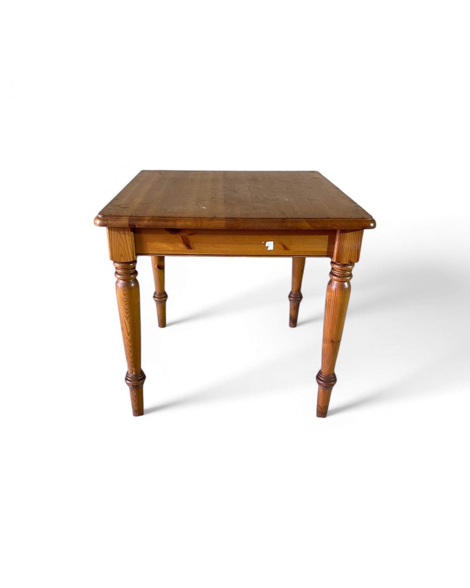 Vintage Square Light Wooden Spindled Leg Coffee Table