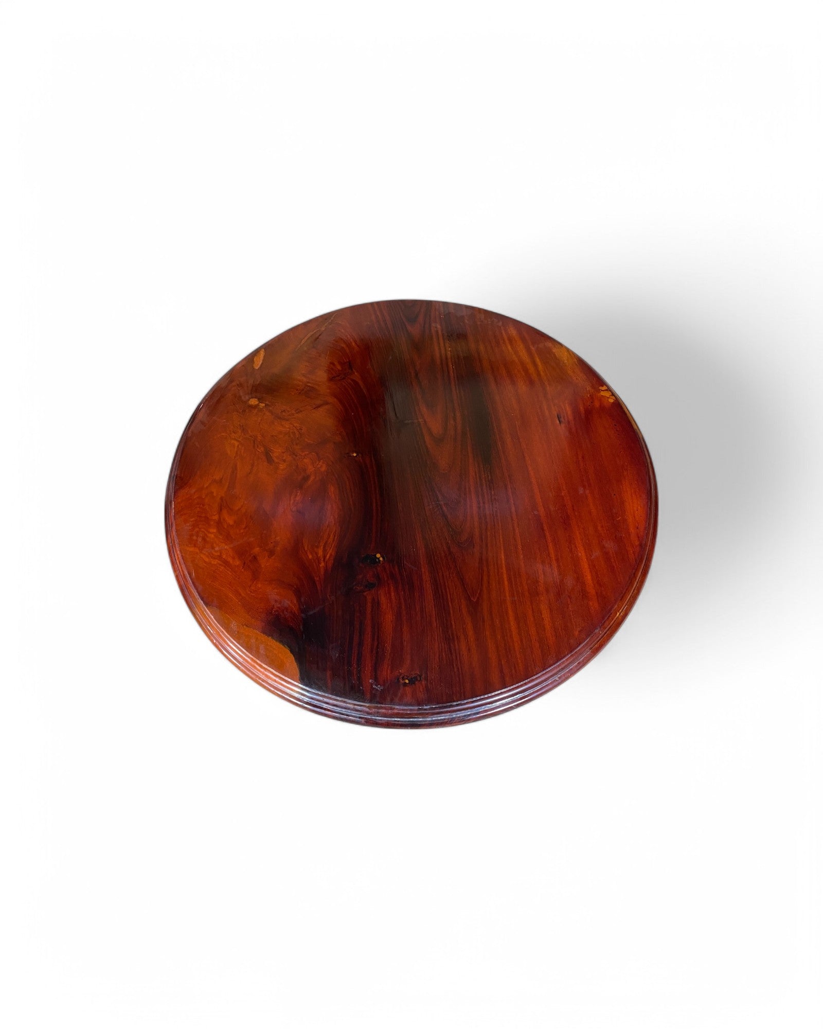 Thai Round Wood Carved Dining Table with Central Pedestal Leg