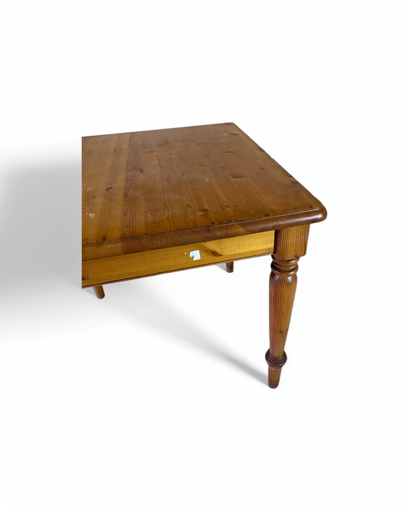 Vintage Square Light Wooden Spindled Leg Coffee Table