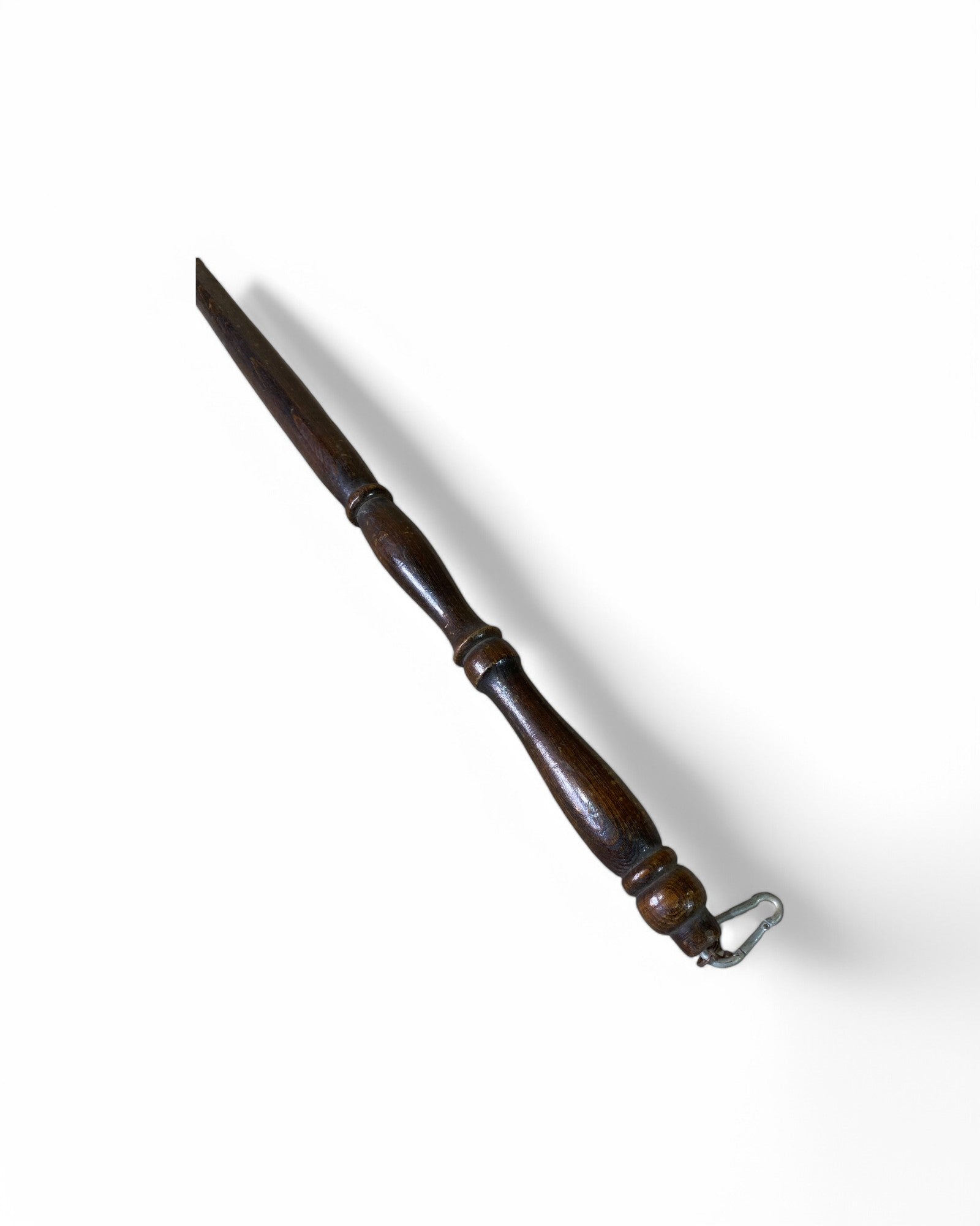 Antique Copper Bedwarmer with Ornate Lid and Wooden Handle