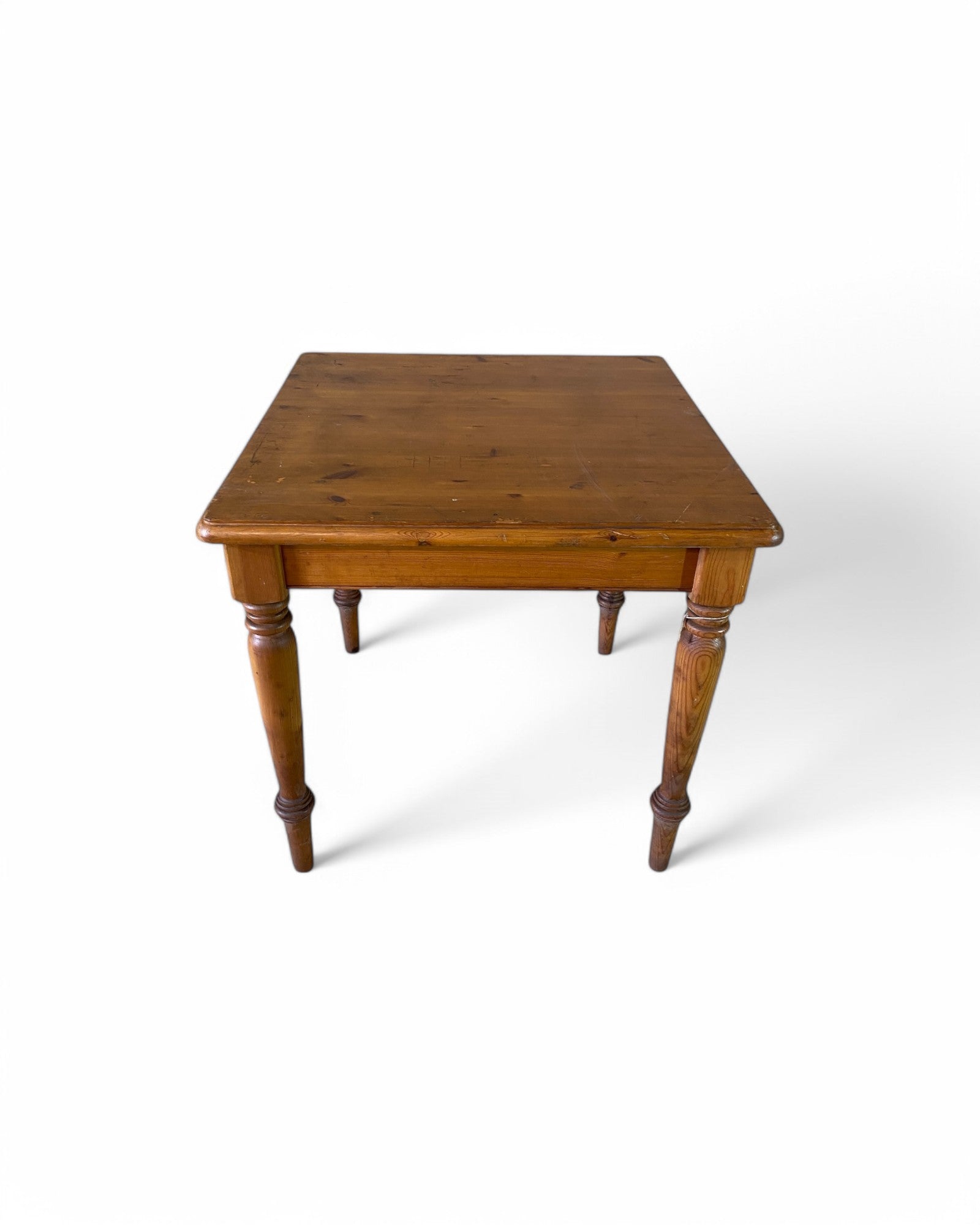 Square Light Wooden Spindled Leg Coffee Table