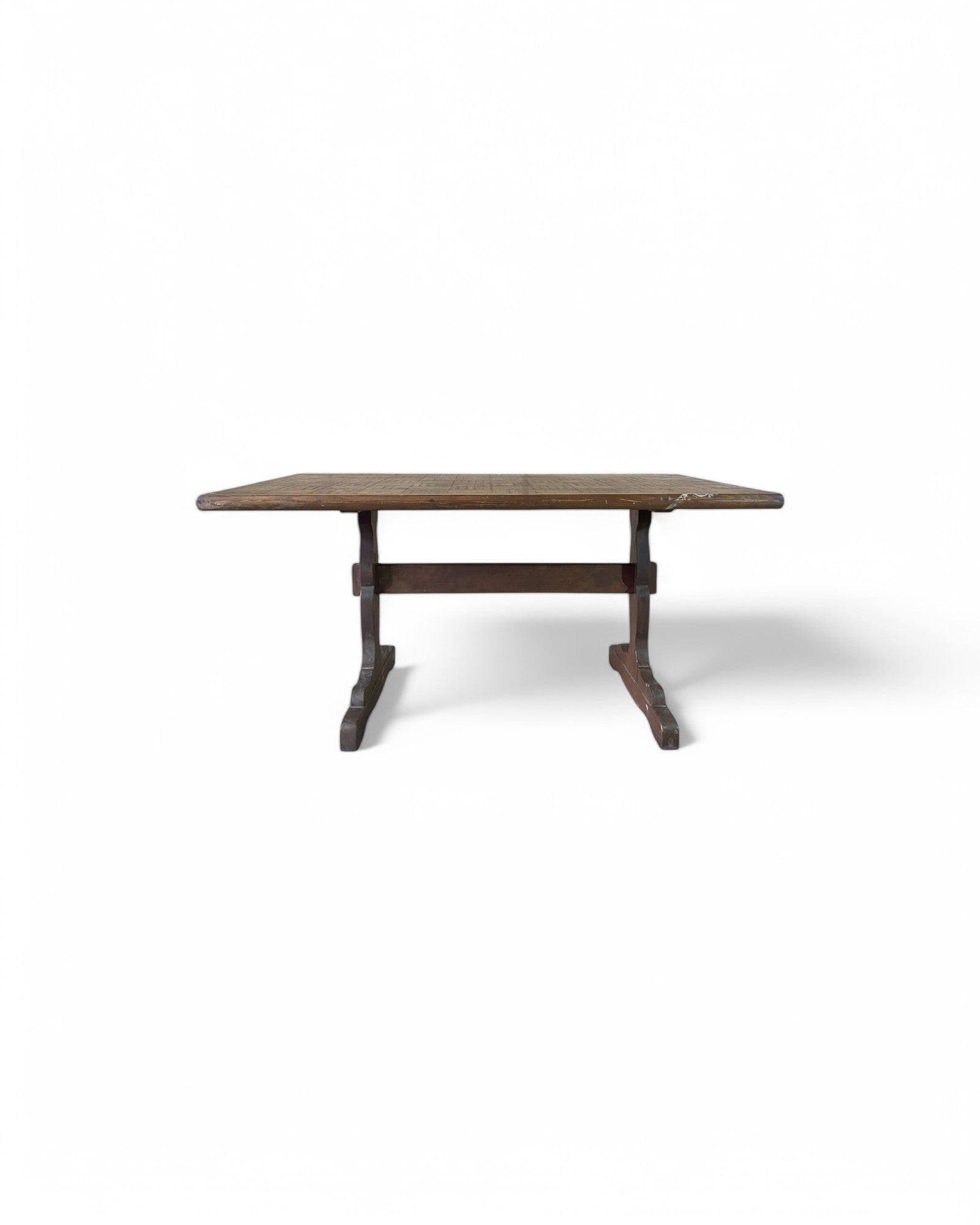 Mosaic Pattern Top Wooden Dining Table - Detachable Top