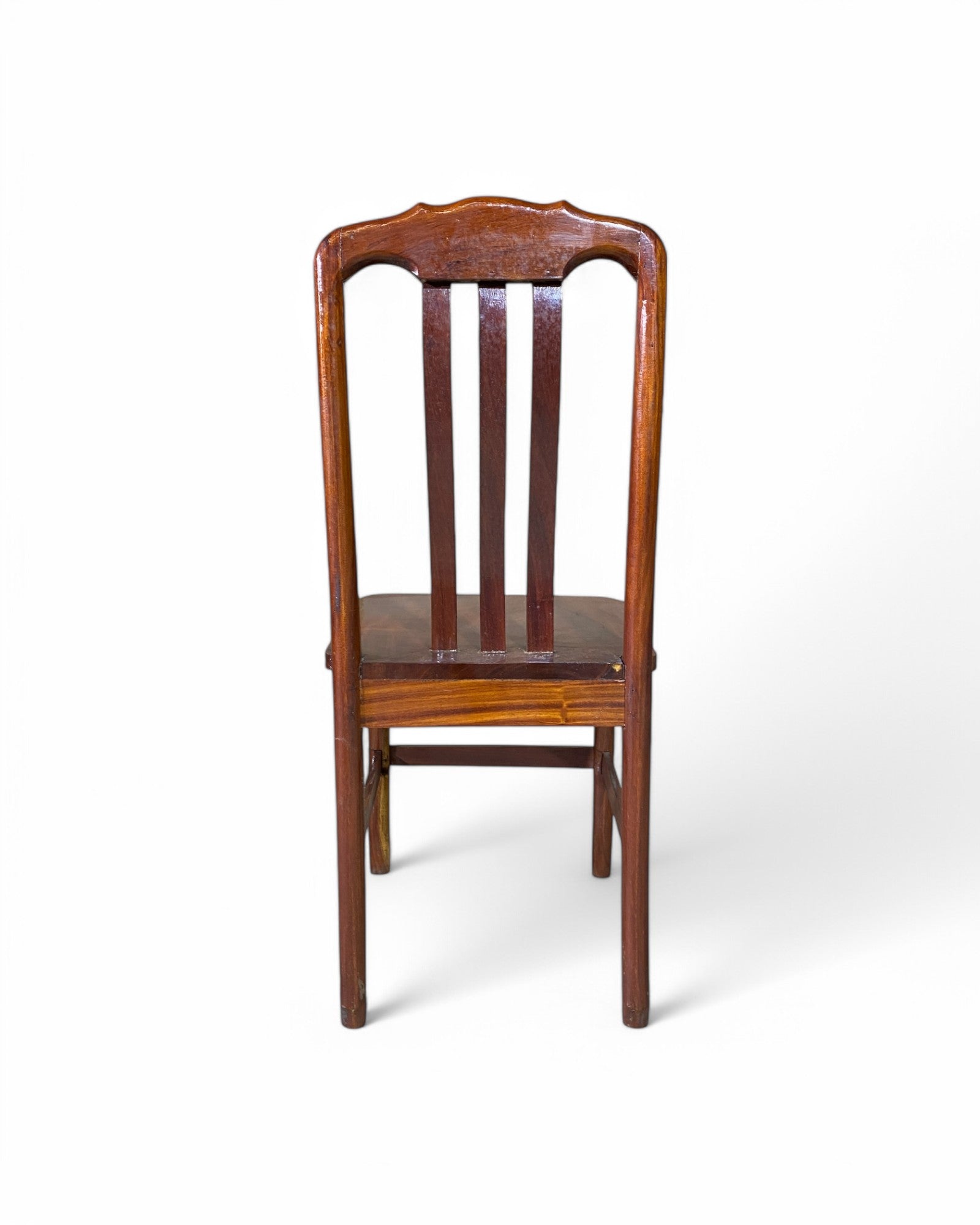 Thai Carved Wooden Dining Chairs with Arched Backrest - Set of 7