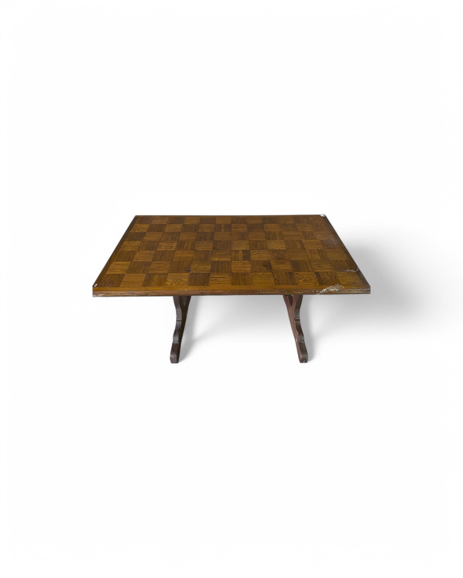 Mosaic Pattern Top Wooden Dining Table - Detachable Top