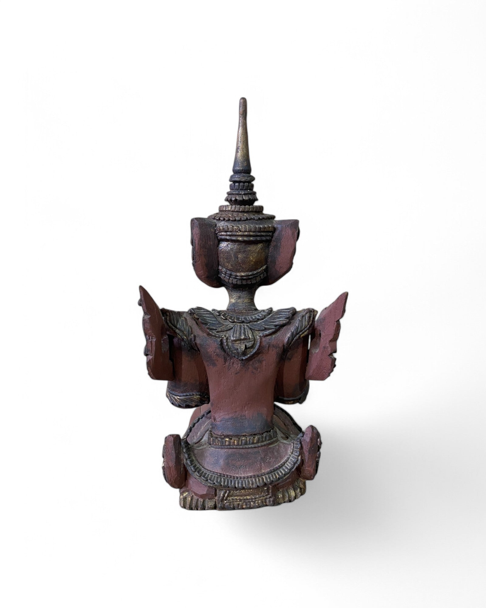 Antique Teak Wood Carved Thai Angel Sculpture