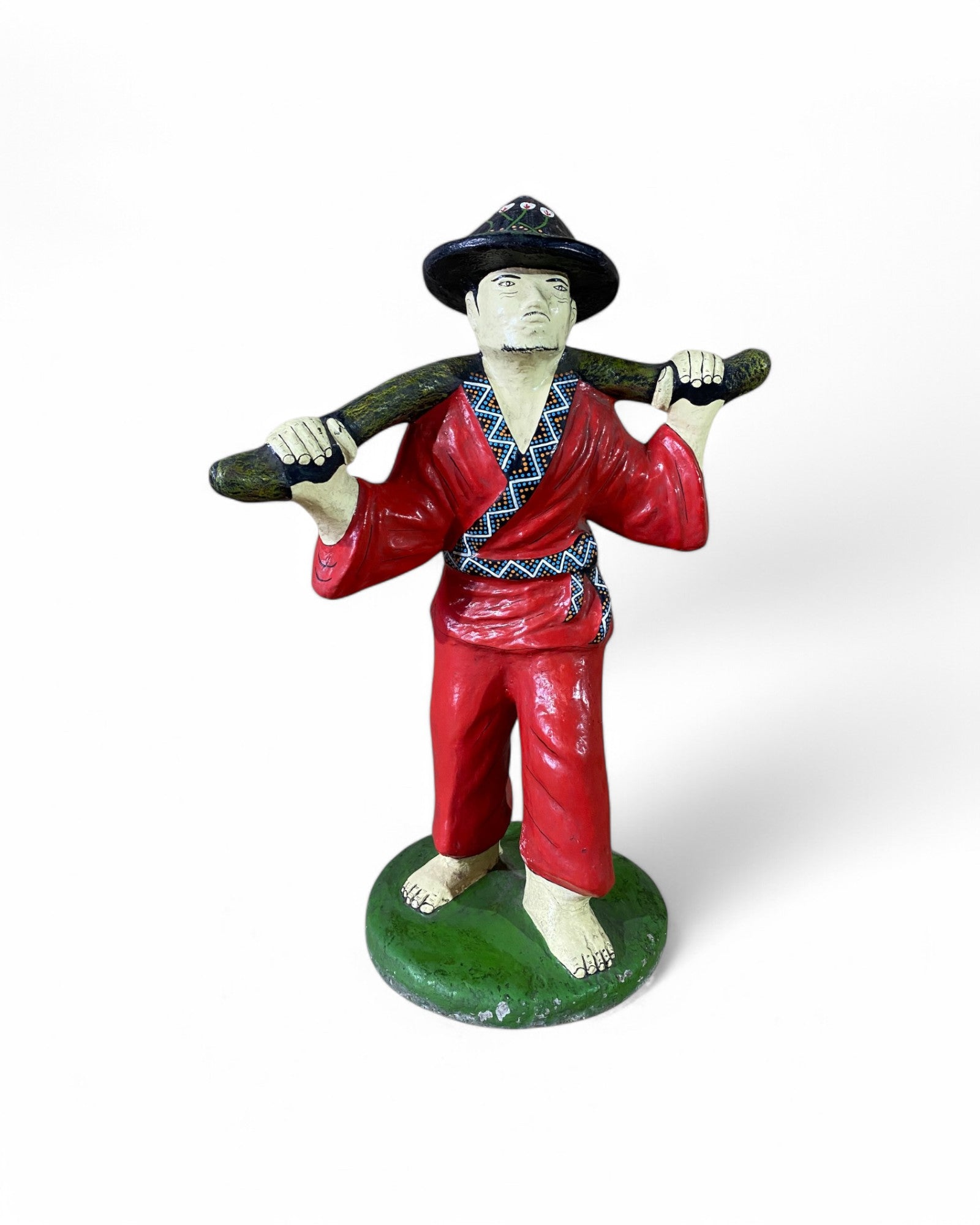 Rice Farmer Outdoor Painted Cement Statue