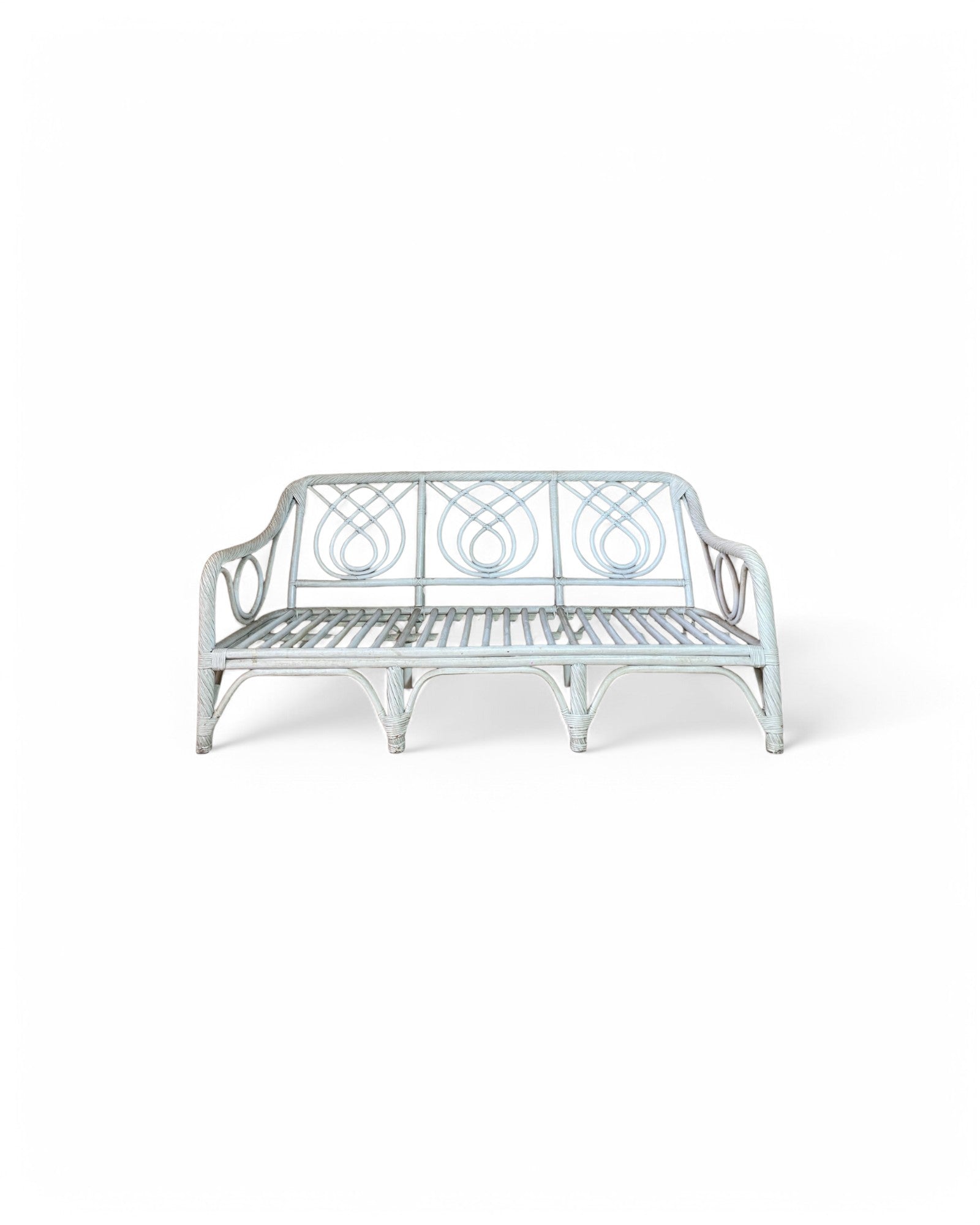 Rattan Weaved White Beachouse 3 Seater Sofa