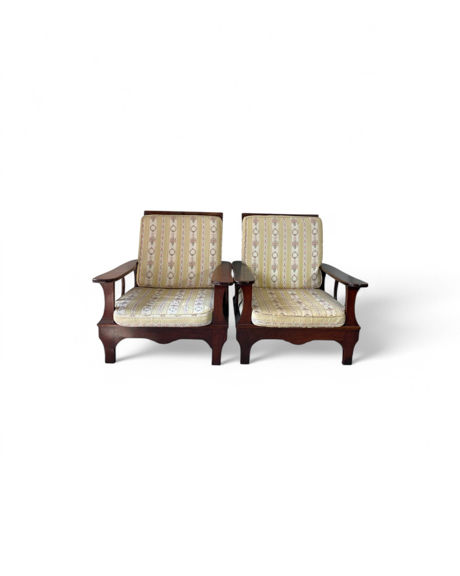 Adjustable Art Deco Recline Lounge Armchairs - Set of 2