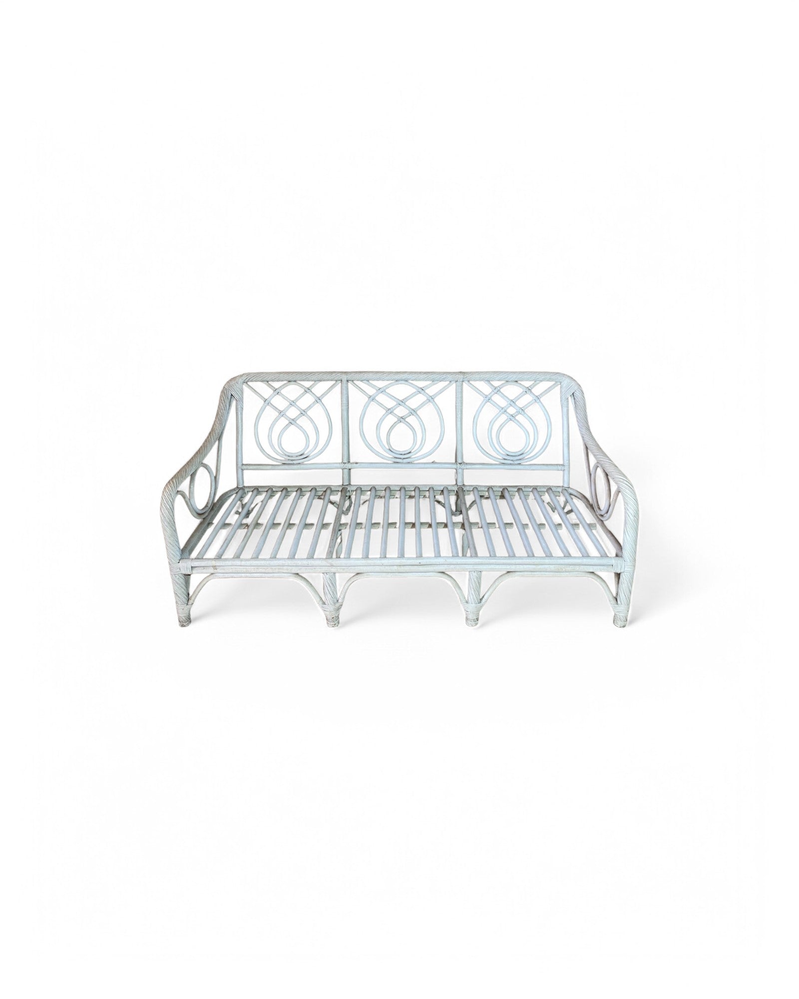 Rattan Weaved White Beachouse 3 Seater Sofa