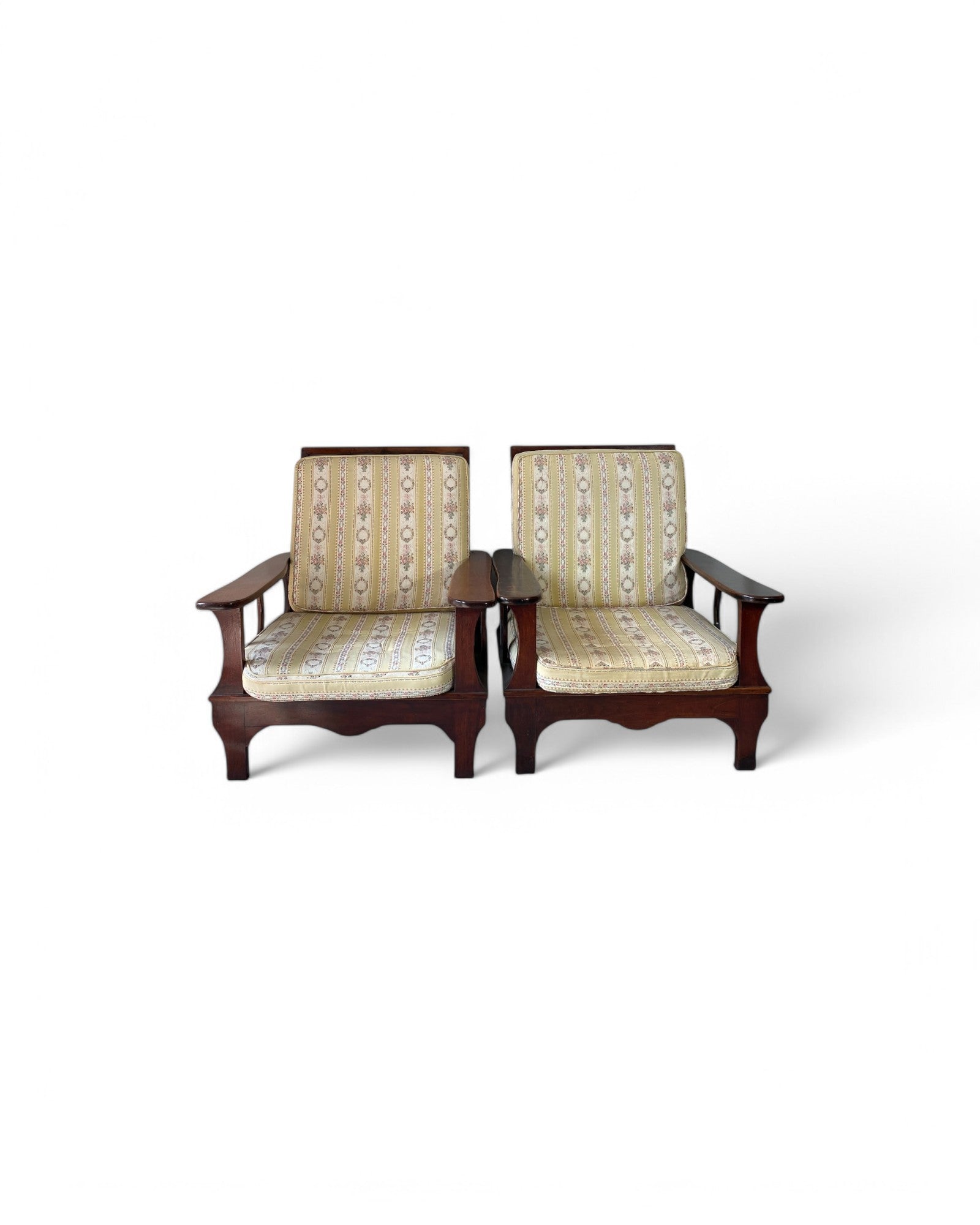 Adjustable Art Deco Recline Lounge Armchairs - Set of 2