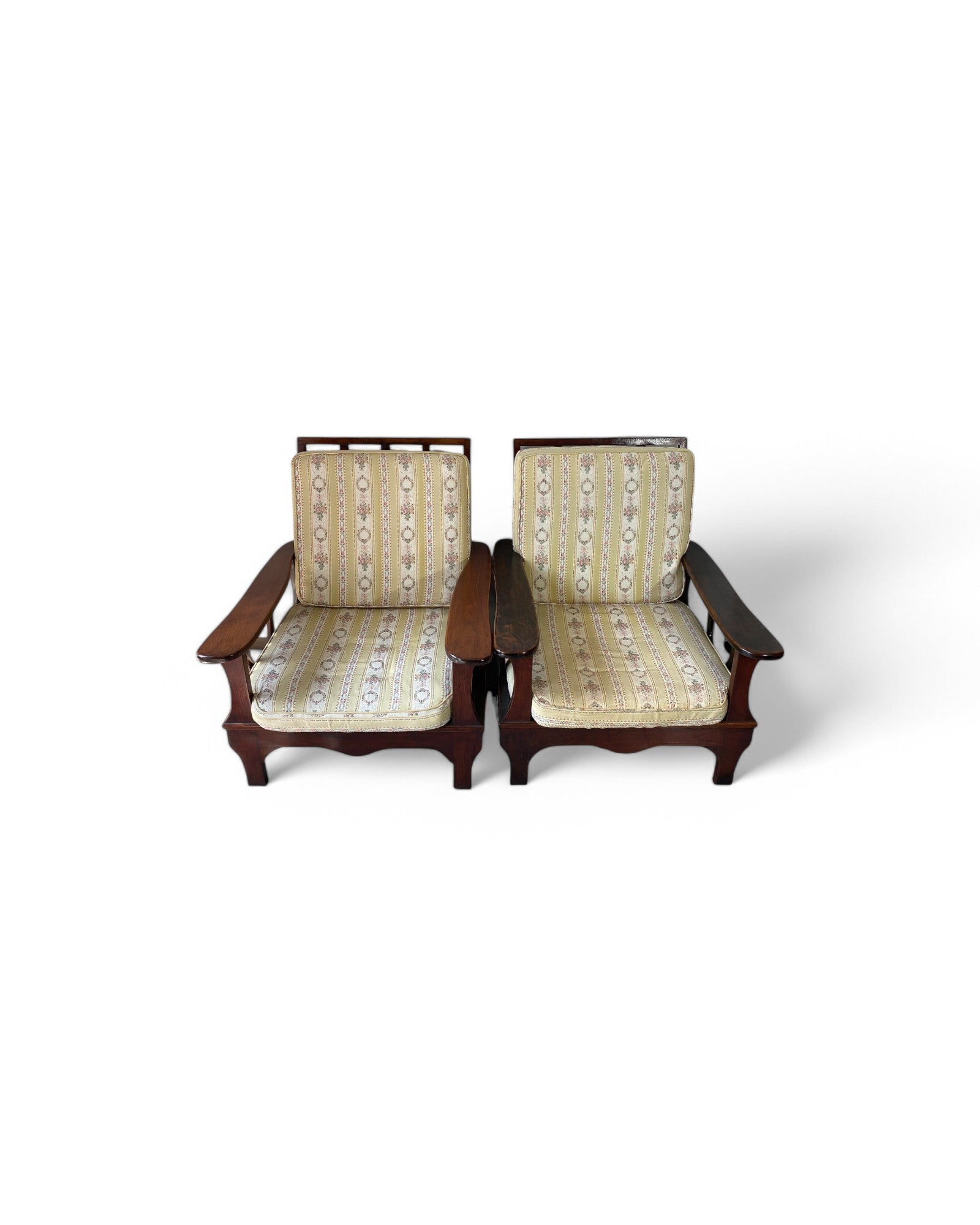 Adjustable Art Deco Recline Lounge Armchairs - Set of 2