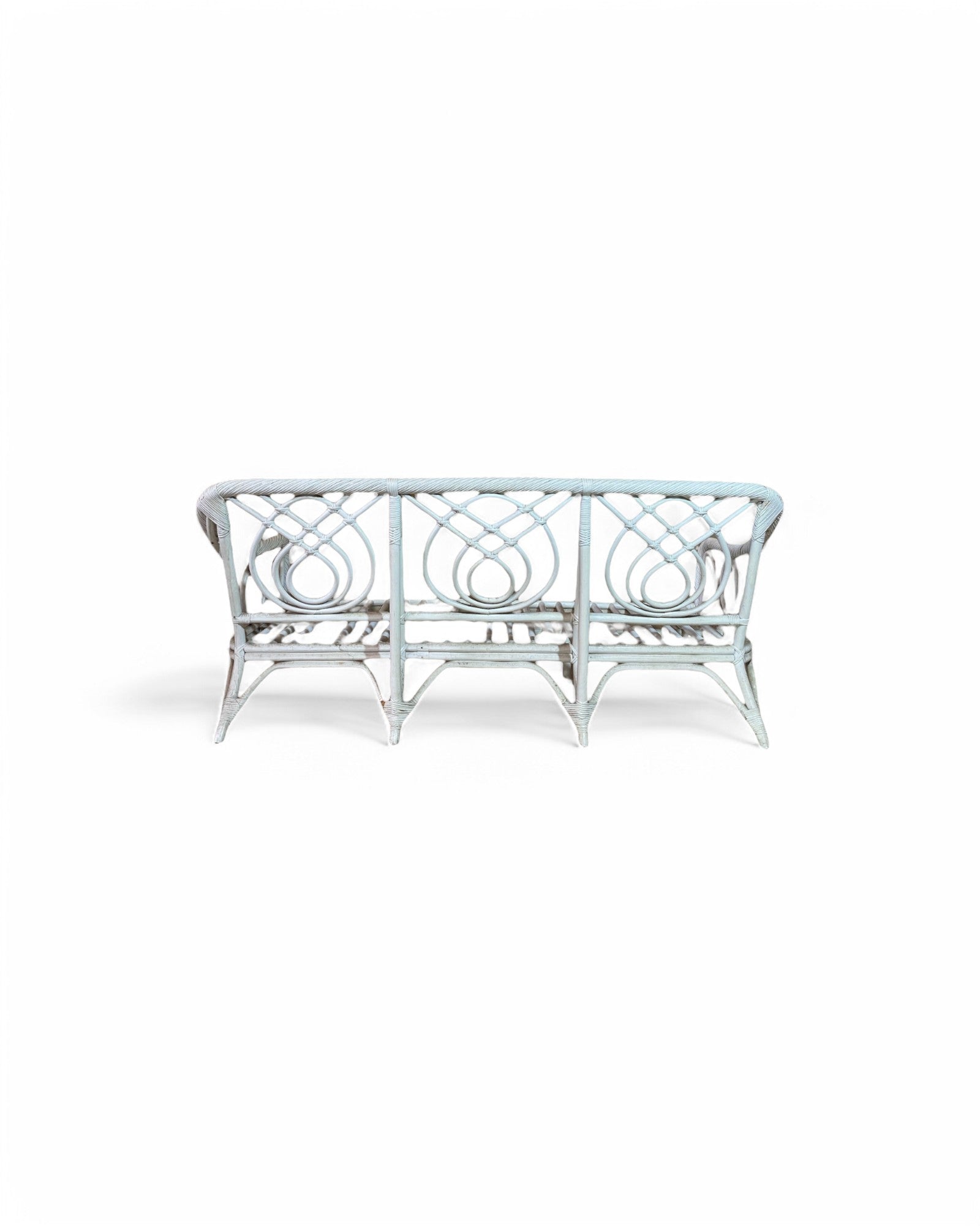 Rattan Weaved White Beachouse 3 Seater Sofa