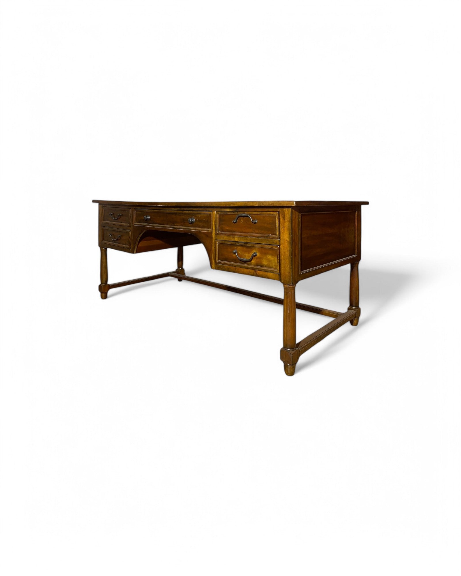 Wood Working Desk with Drawers and Foot Rest