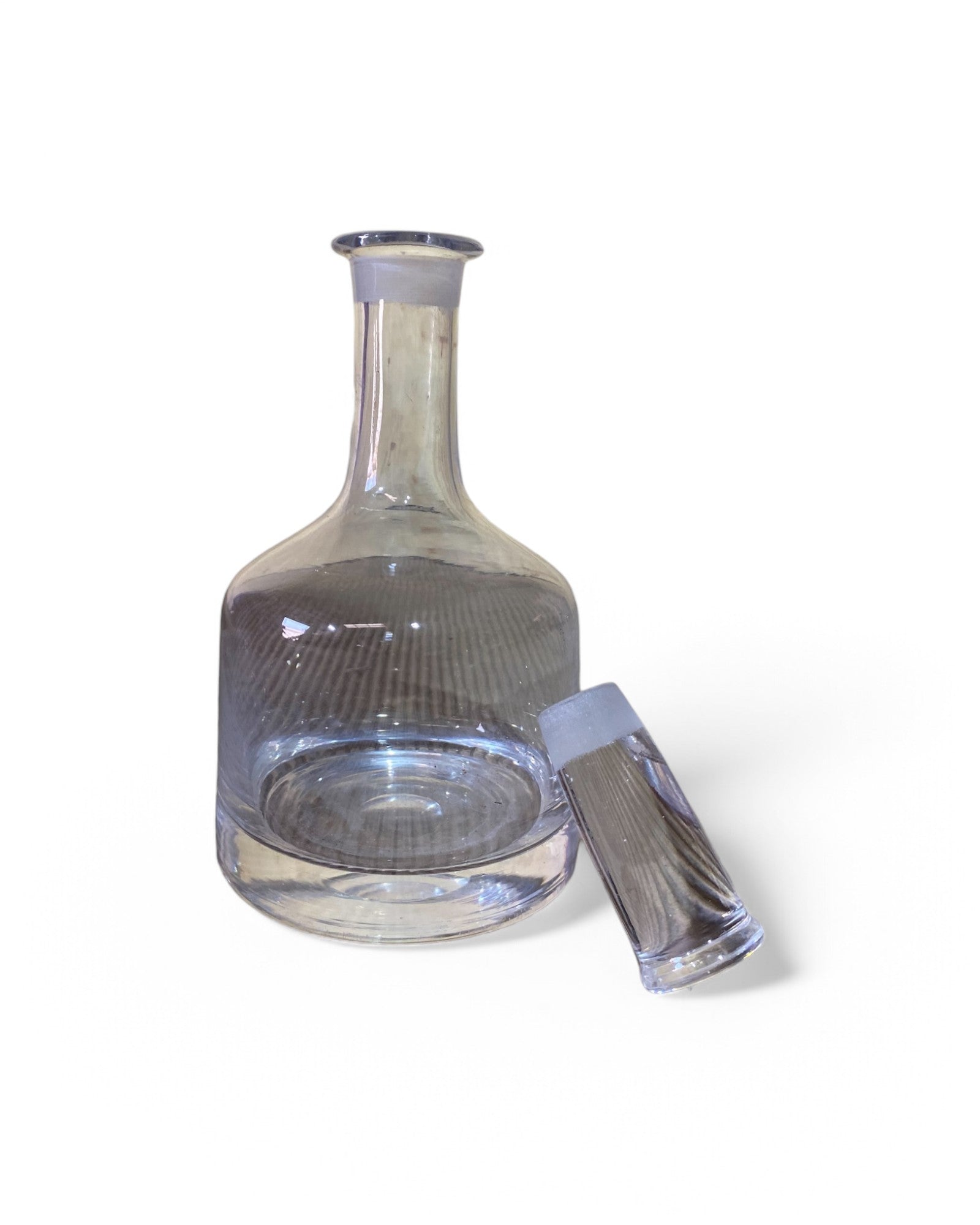 1950s-1970s Rounded Elegant Glass Decanter